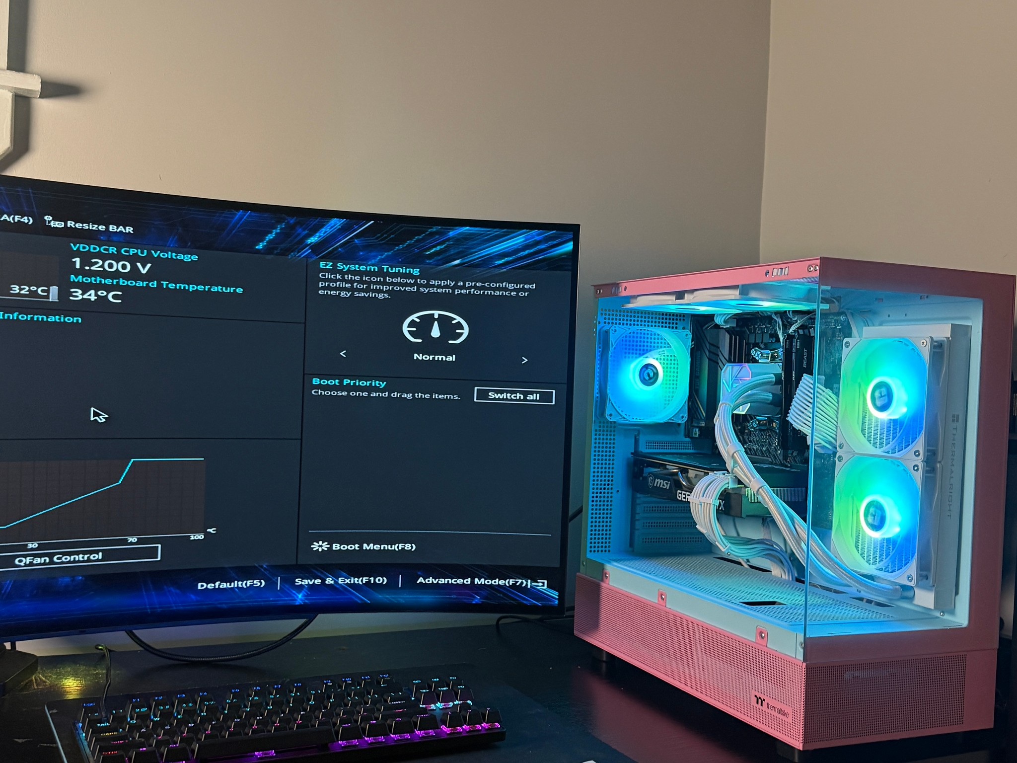 🌸  Pink Gaming PC –RTX 3060ti |16gb RAM 3600mhz| 1TB Storage | WiFi/Bluetooth