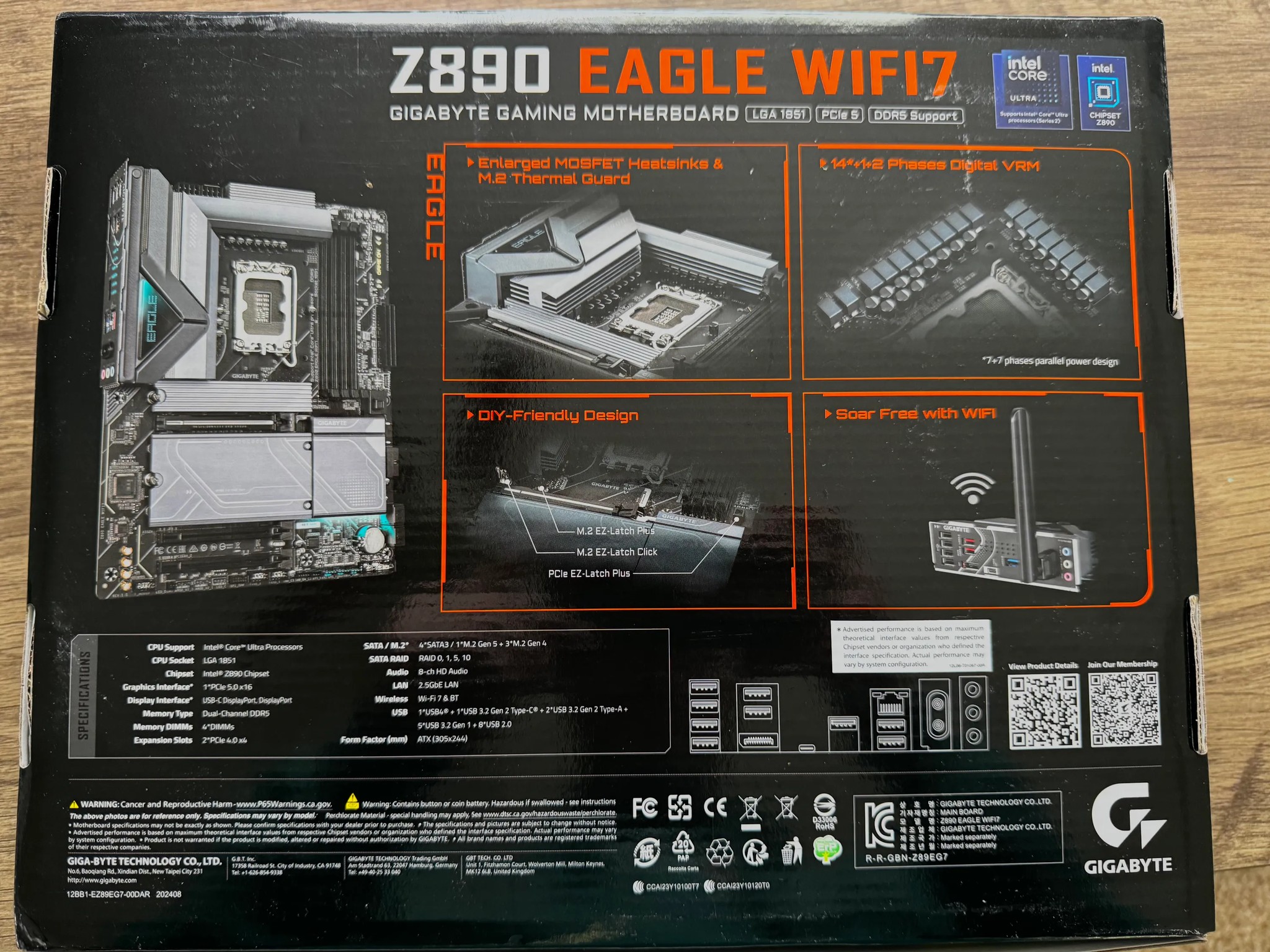 NEW Gigabyte Z890 Eagle WiFi7 LGA 1851 | Intel 14th/15th Gen Ready | Sealed