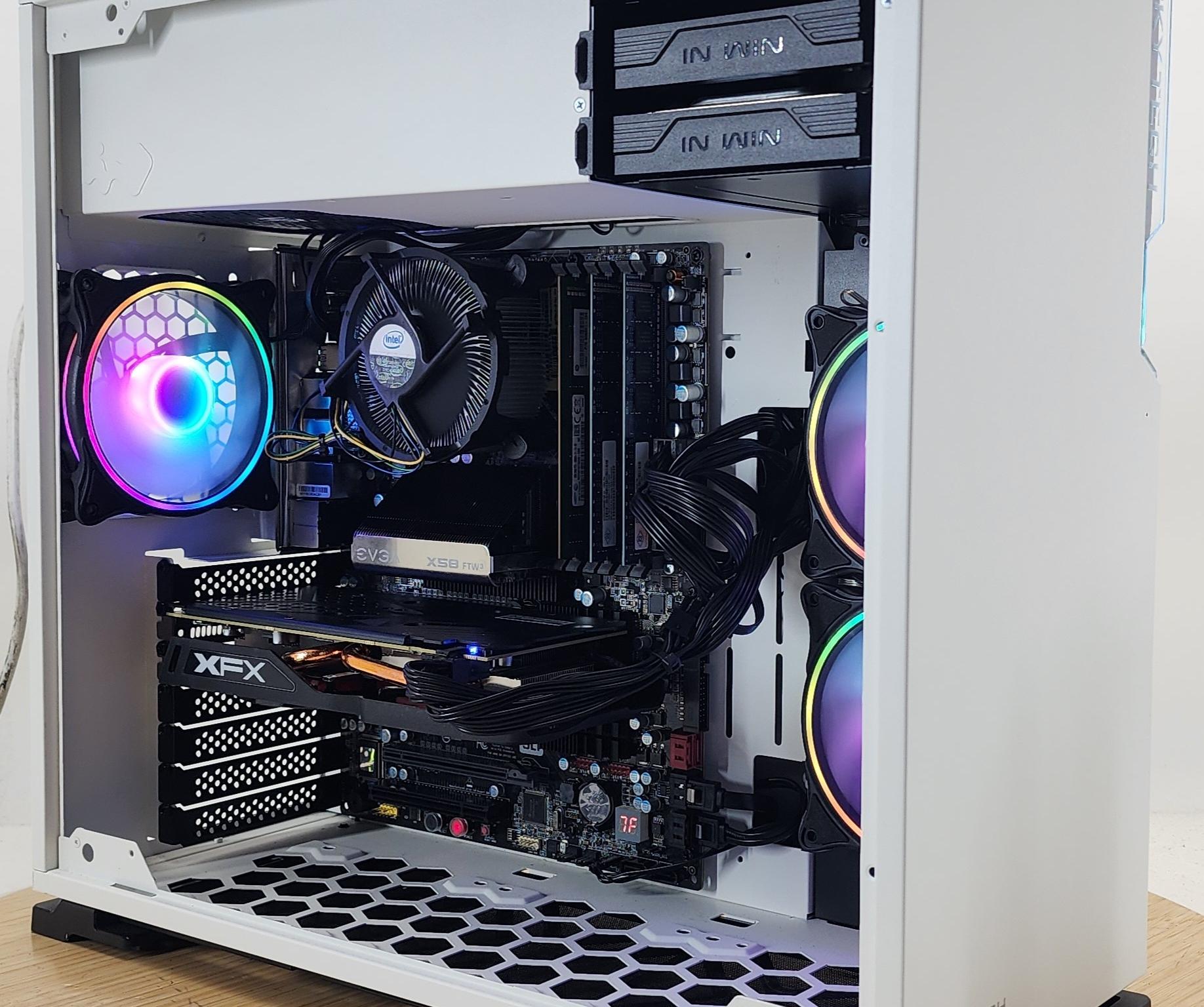 Gaming PC i7-950 16GB RAM 128GB SSD + 500GB HDD RX 570 8GB Windows 11 Computer