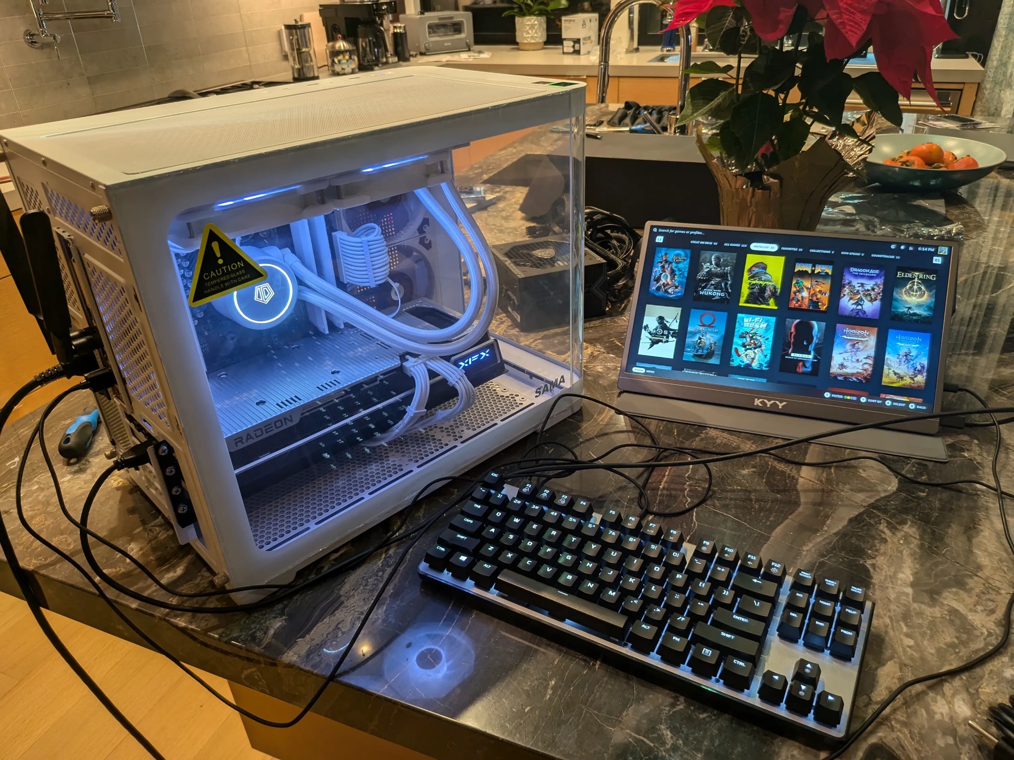 Whiteout Liquid Cooled Gaming PC - AMD Ryzen 5 7600X3D, AMD Radeon RX 7900XT, 32 GB DDR5, 4 TB