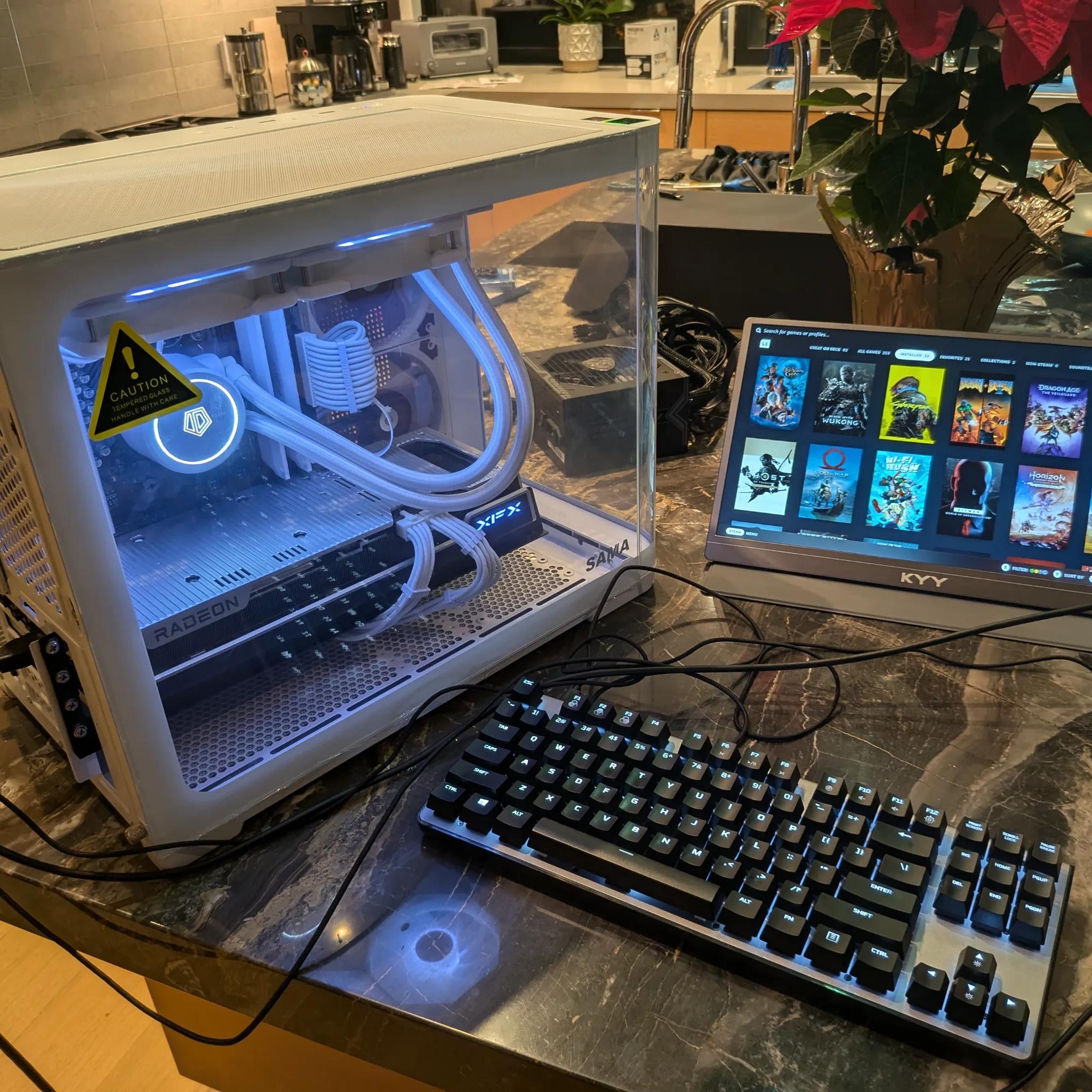 Whiteout Liquid Cooled Gaming PC - AMD Ryzen 5 7600X3D, AMD Radeon RX 7900XT, 32 GB DDR5, 4 TB