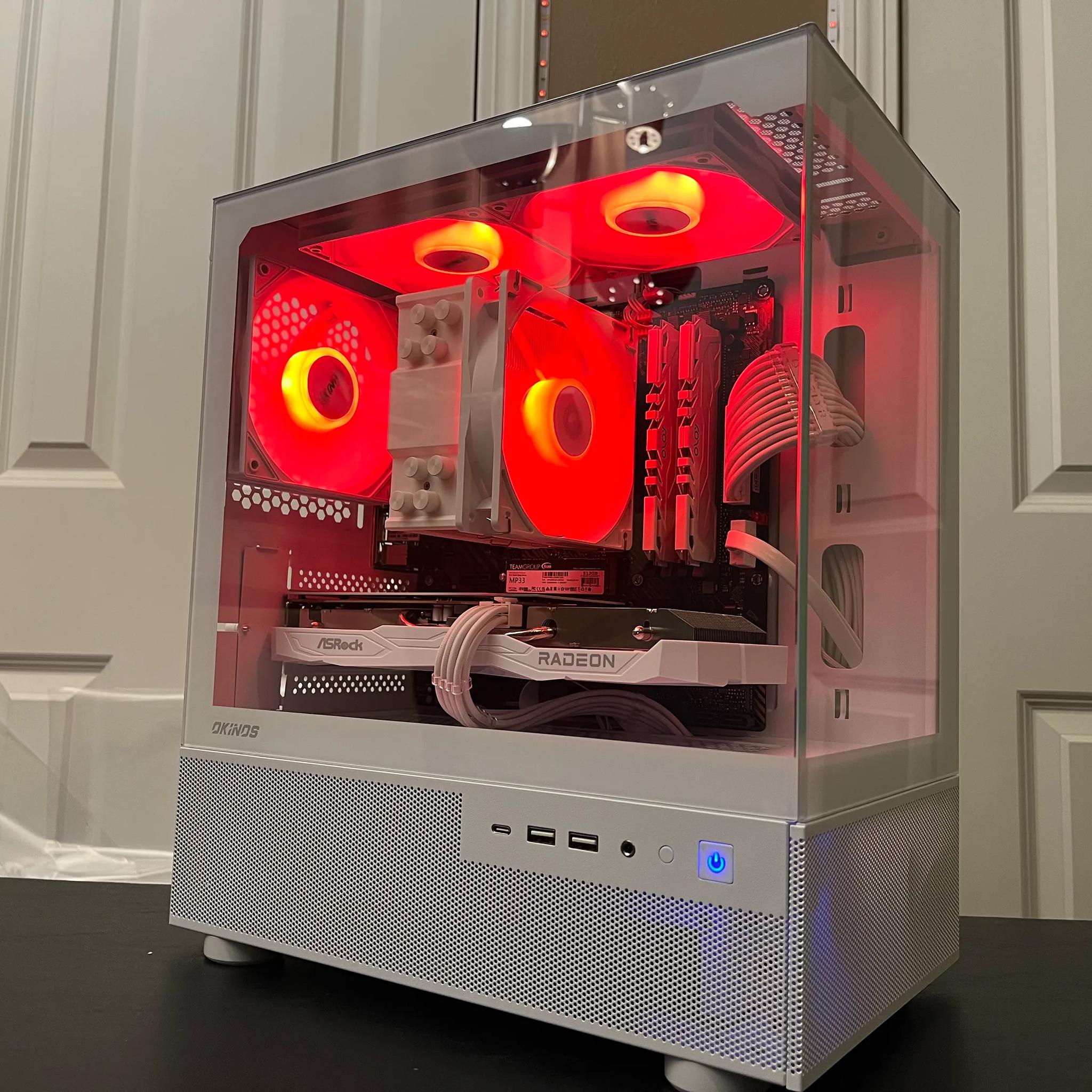 WHITE ARGB PC|RX 6600|RYZEN 5 5500|16GB RAM|500GB NVME