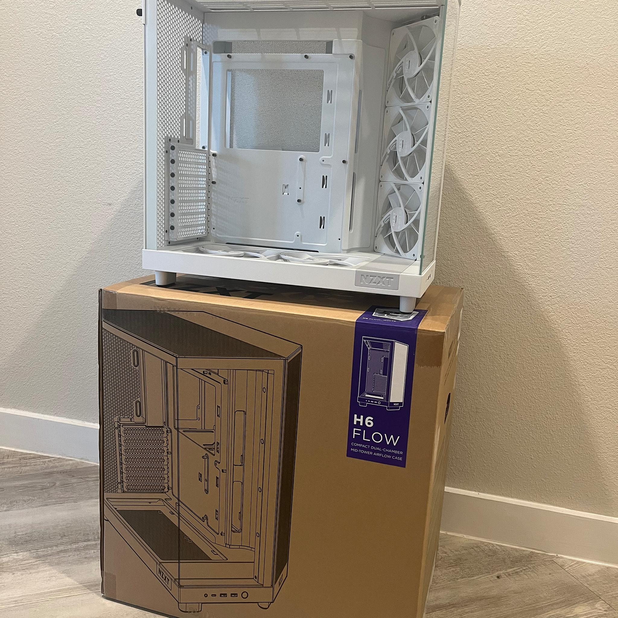 NZXT H6 FLOW MID TOWER AIRFLOW CASE WITH 5 FANS - GREAT CONDITION