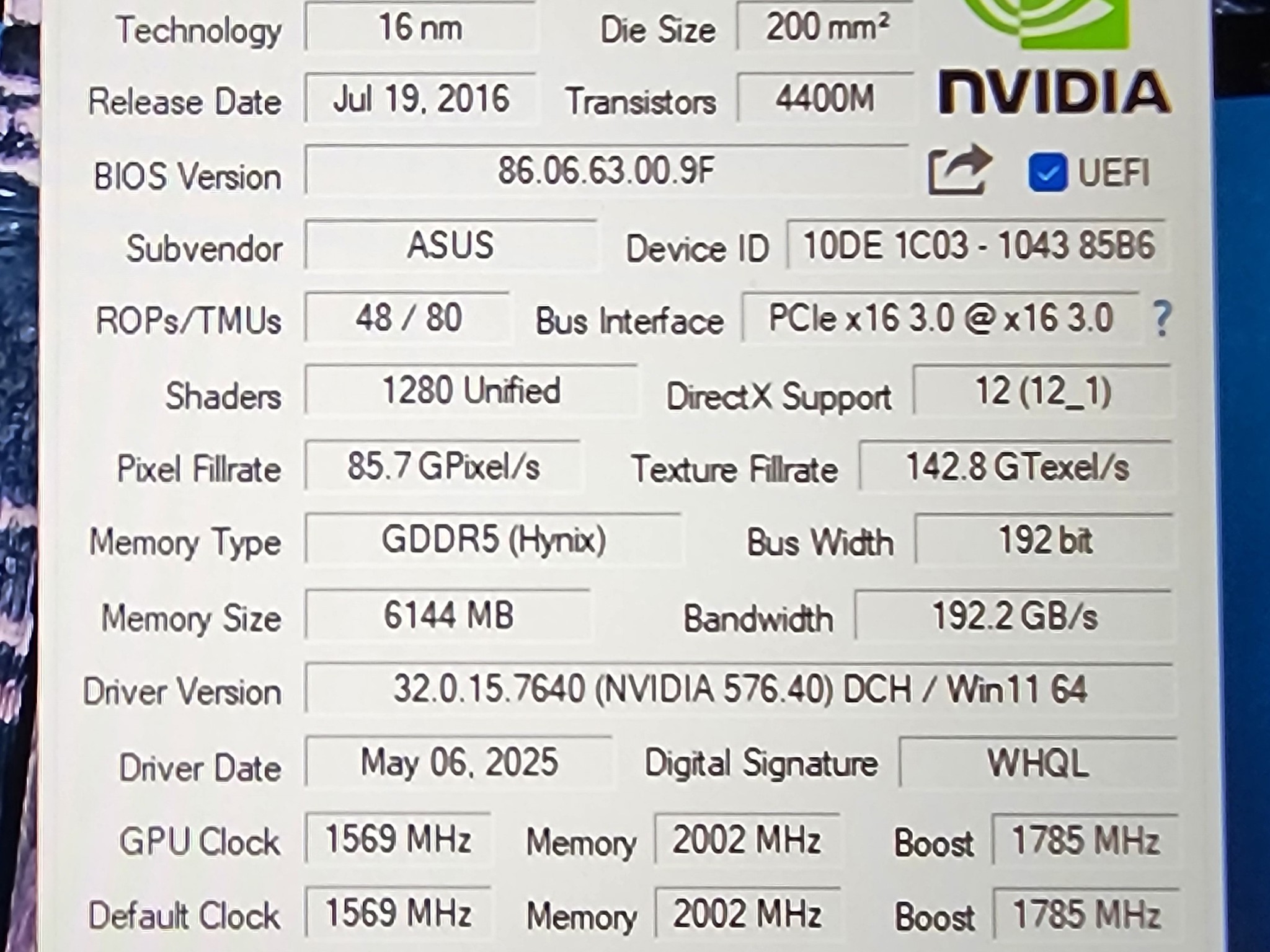 ASUS DUAL White GeForce 1060 6GB