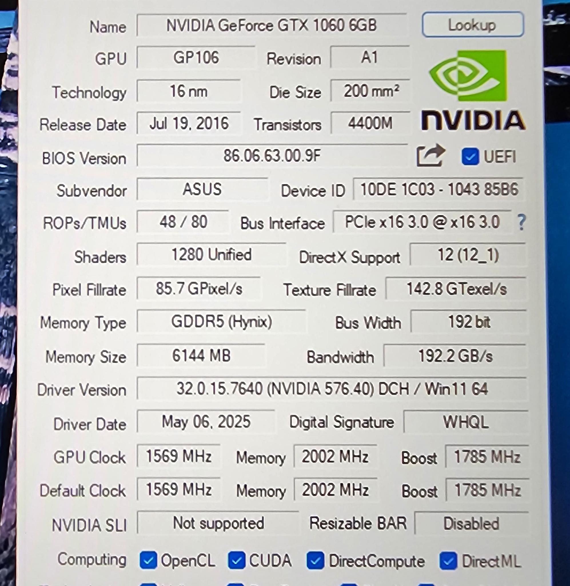 ASUS DUAL White GeForce 1060 6GB