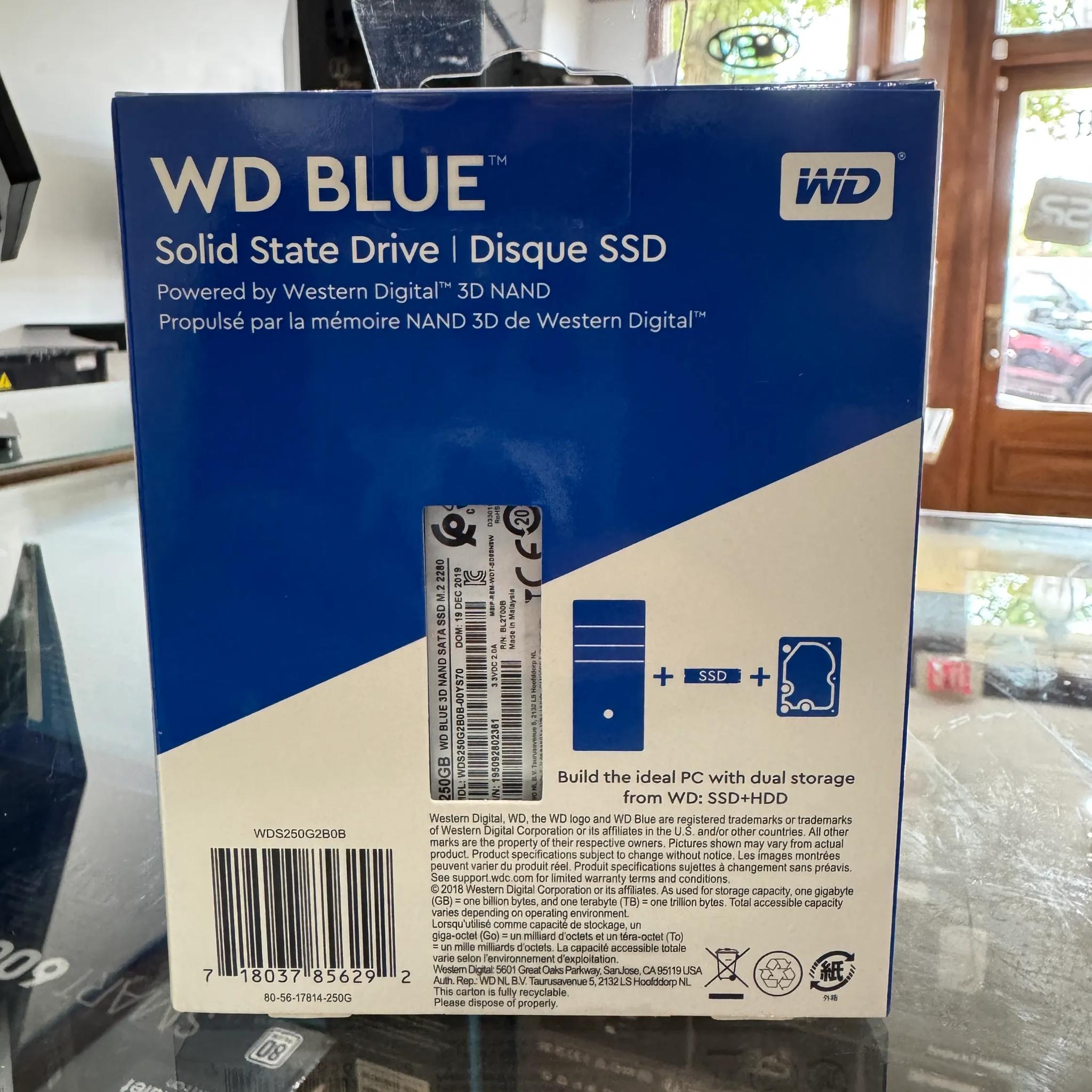 Western Digital WD Blue 250GB M.2 2280 SATA SSD (WDS250G2B0B) – Brand New