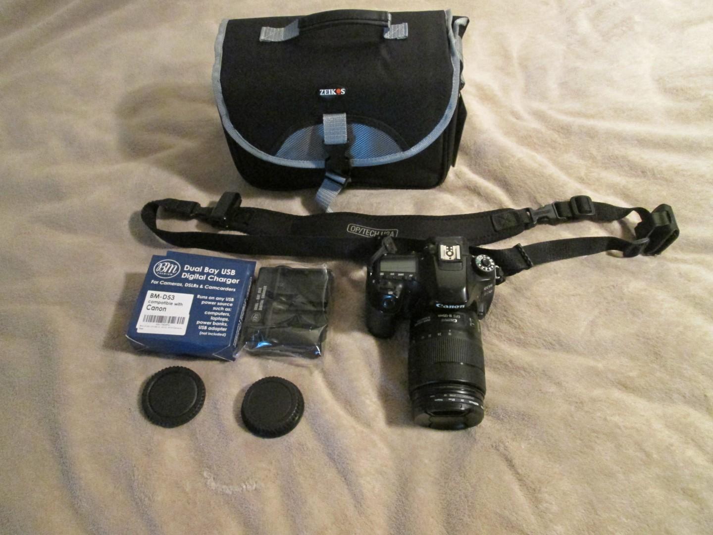 Canon EOS 80D With Lens, Protective Case And Accessories