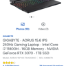 Gigabyte Aorus 15.6 IPS 240Hz Gaming Laptop - I7 - RTX 3070 