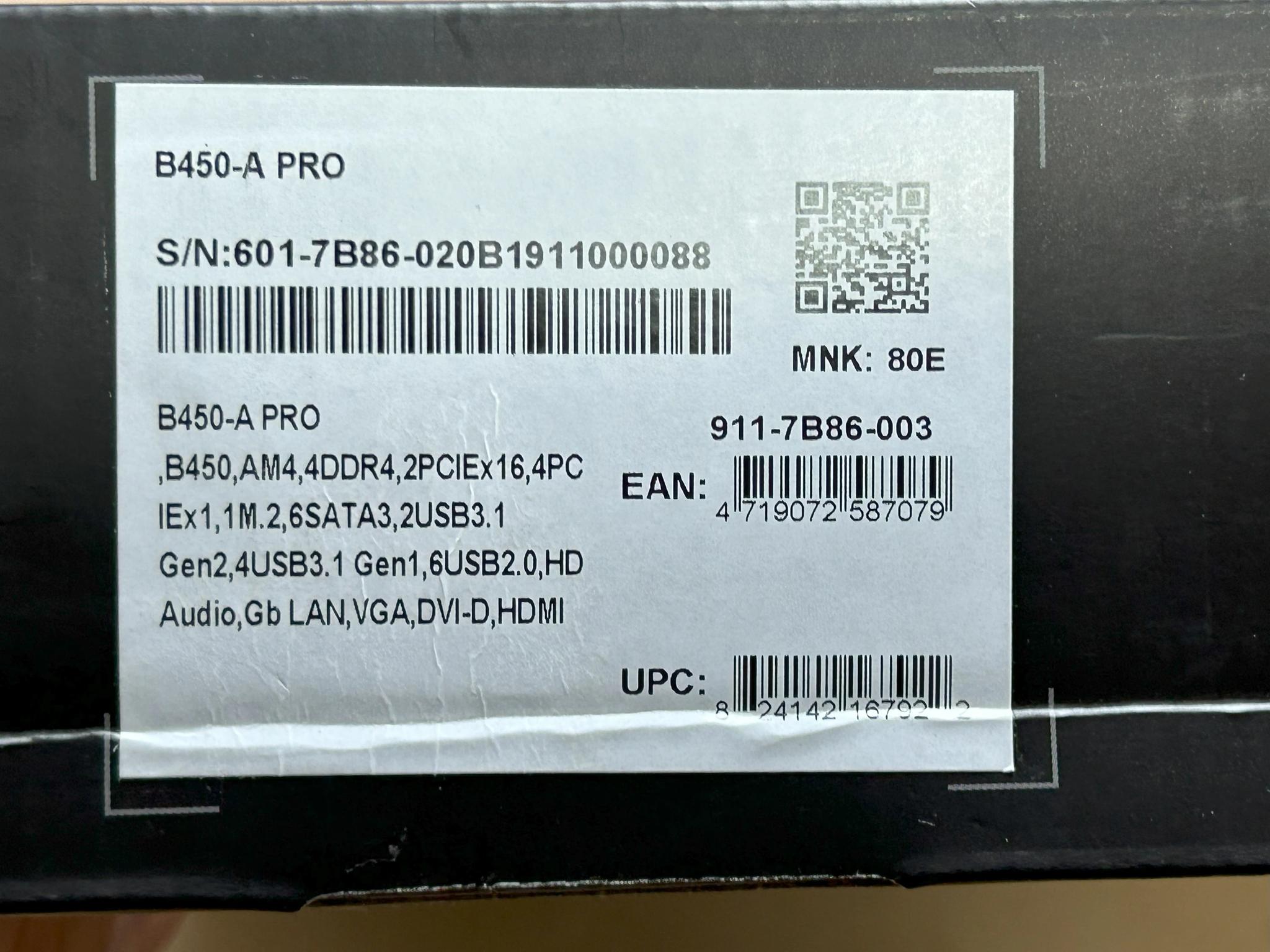 MSI B450-A PRO ATX AM4 Motherboard