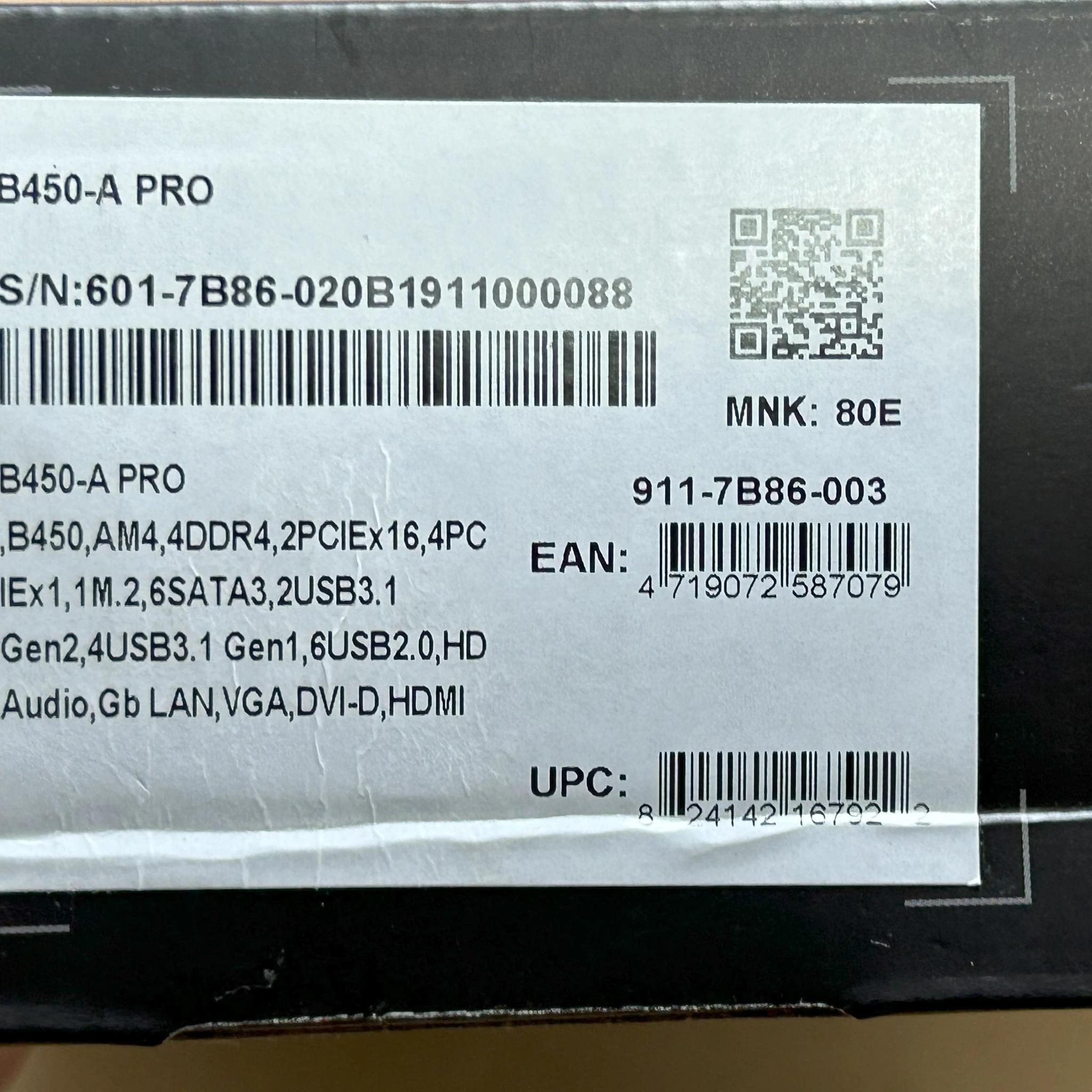 MSI B450-A PRO ATX AM4 Motherboard