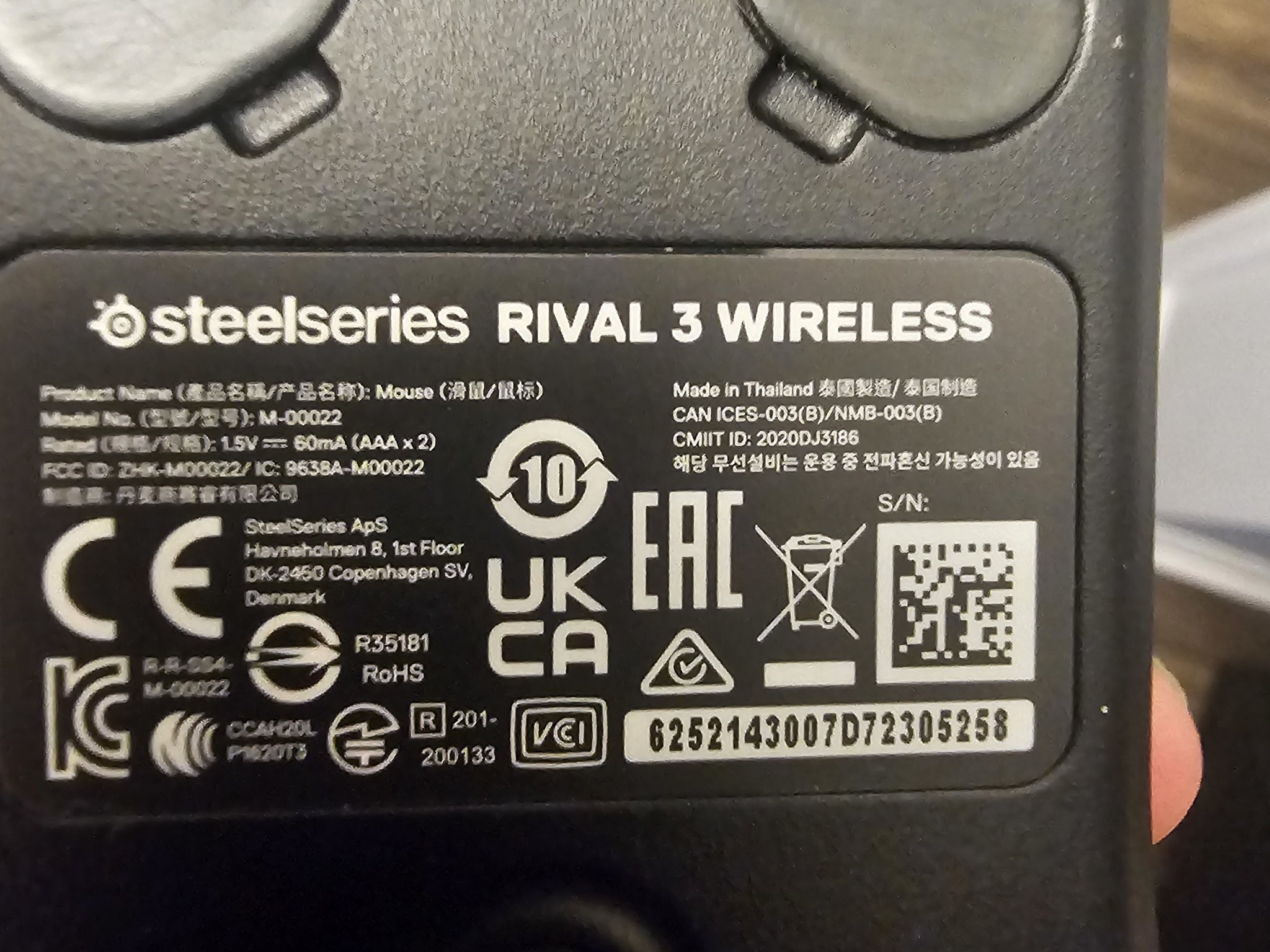 Steel Series Rival 3 wireless mouse
