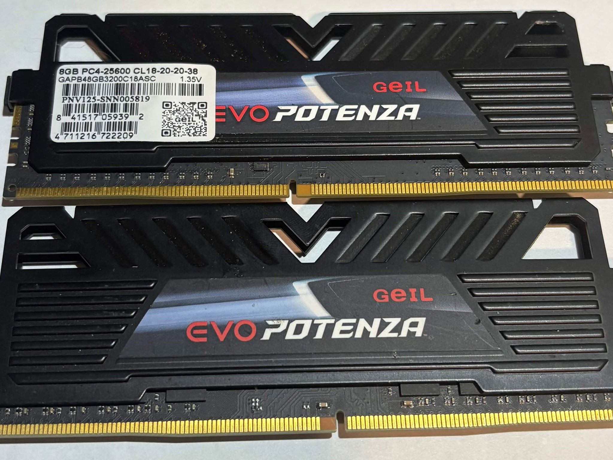GeIL EVO Potenza 16GB (2x8GB) DDR4 3200MHz Gaming Memory Kit | Black | Tested Working