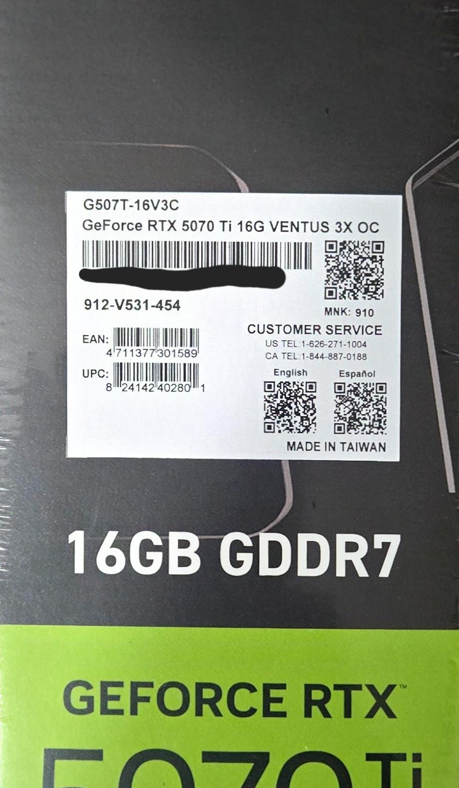 MSI GeForce RTX 5070 Ti 16G VENTUS 3X OC