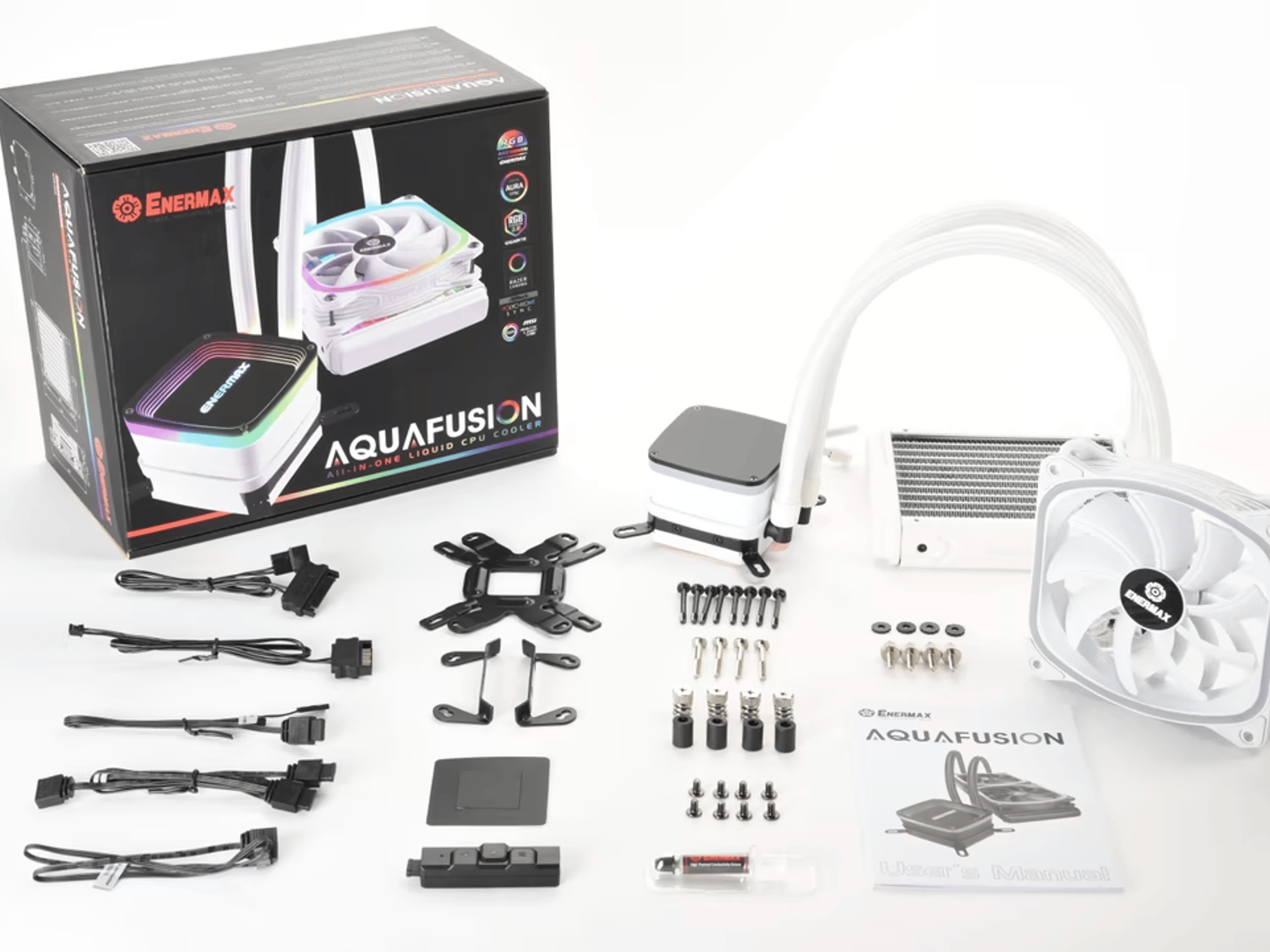 Enermax AQUAFUSION 120mm ARGB AIO CPU Cooler - AM5 & LGA 1700 Kit Included