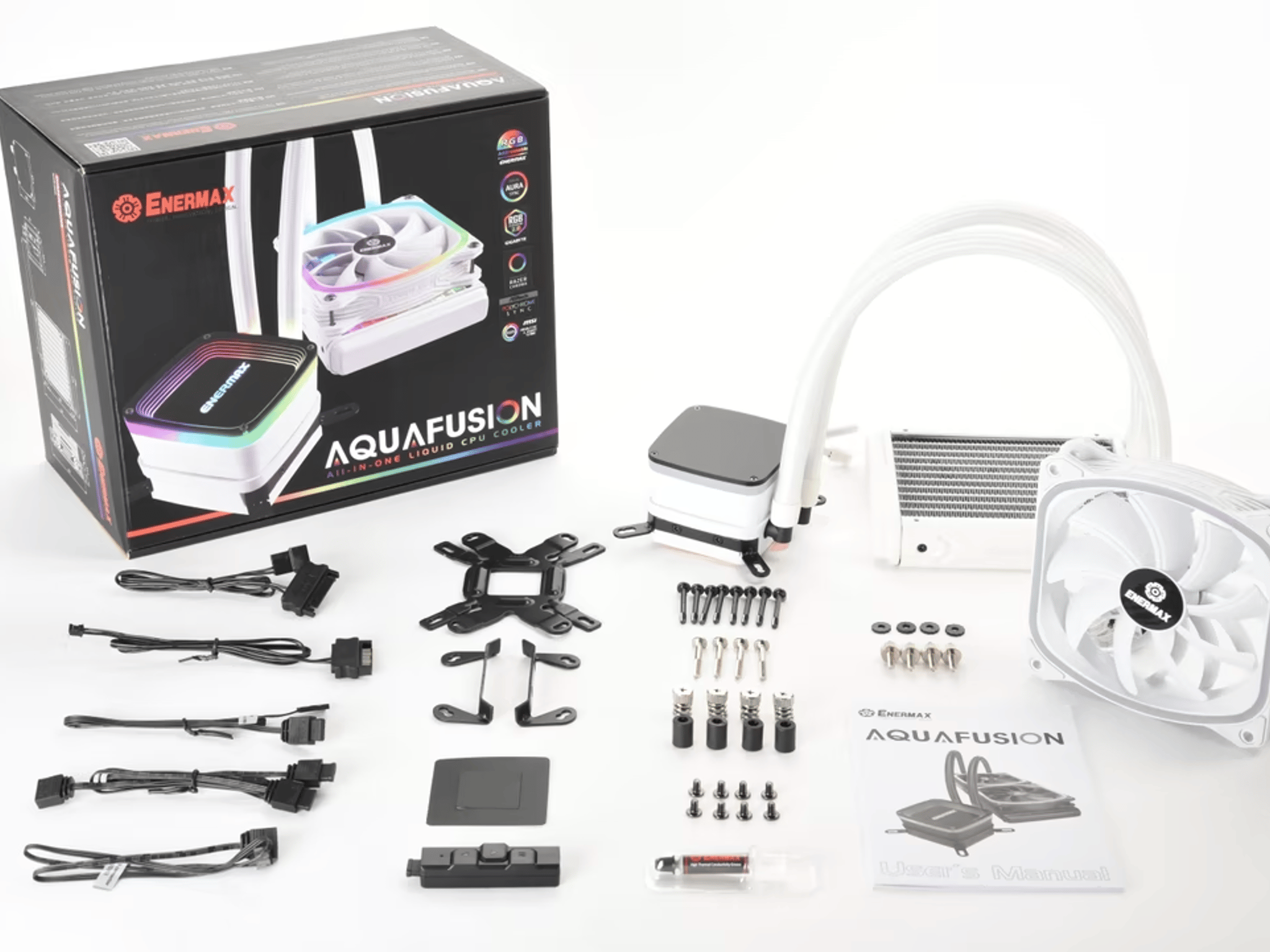 Enermax AQUAFUSION 120mm ARGB AIO CPU Cooler - AM5 & LGA 1700 Kit Included