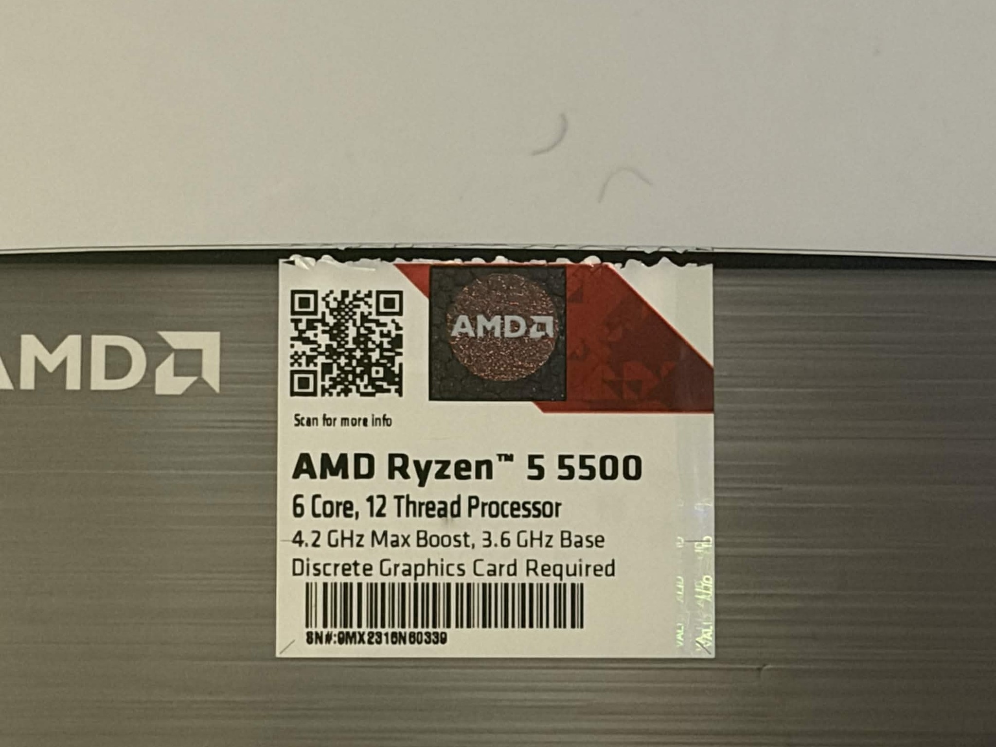 AMD Ryzen 5 5500 6-Core, 12-Thread Unlocked Desktop Processor with Wraith Stealth Cooler