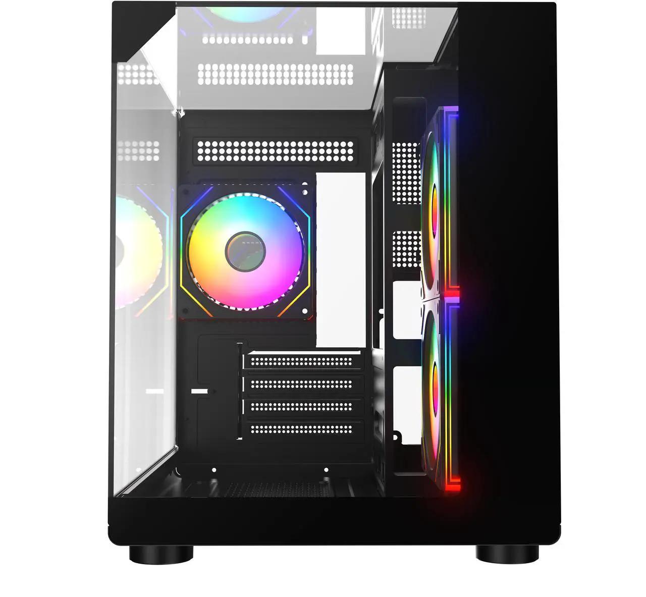 3 glass panel infinity fan case x3 120mm fans