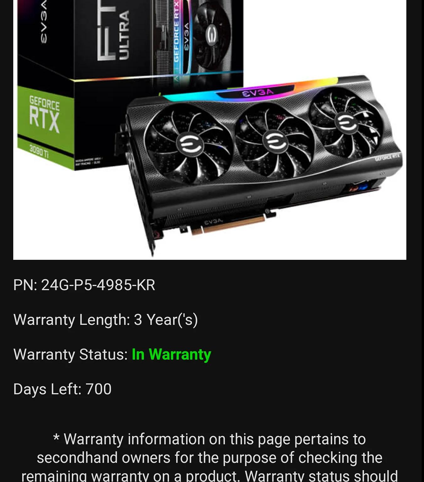 EVGA 3090ti GPU