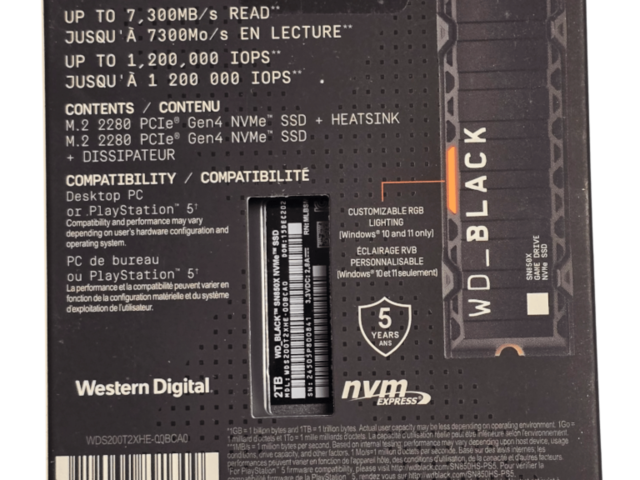2TB WD Black SN850X NVMe 2TB SSD w/Heatsink for PS5 or PC
