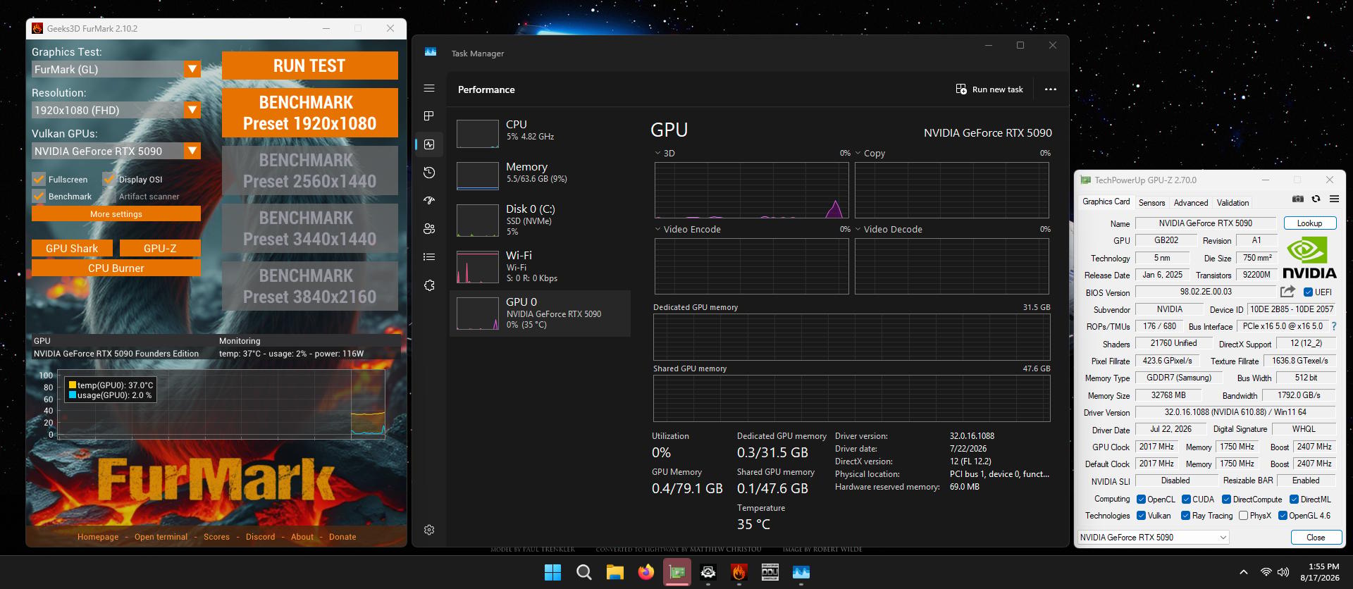 NVIDIA GeForce RTX 5090 Founders Edition 32GB GDDR7