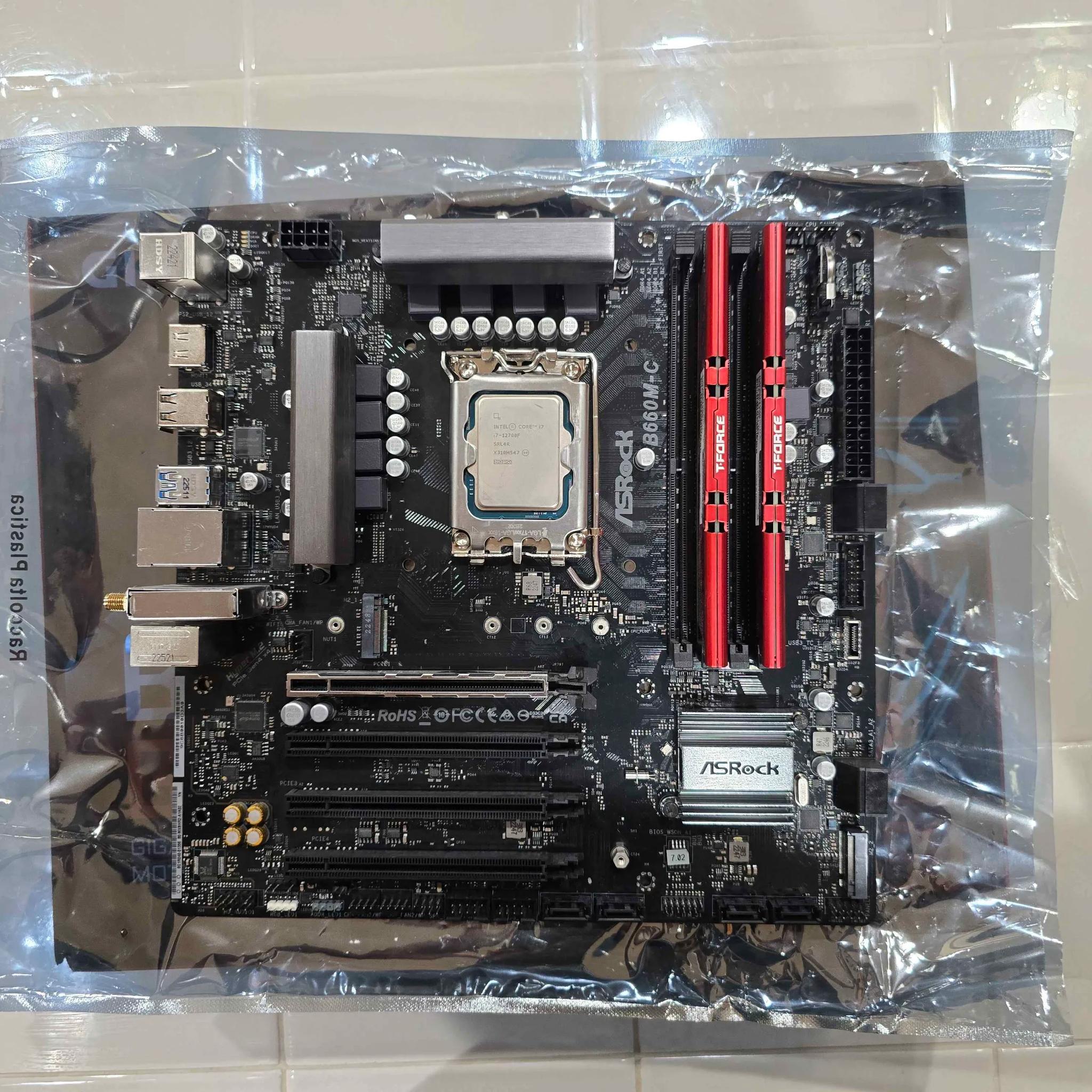 Intel I7-12700F Motherboard and Ram Combo