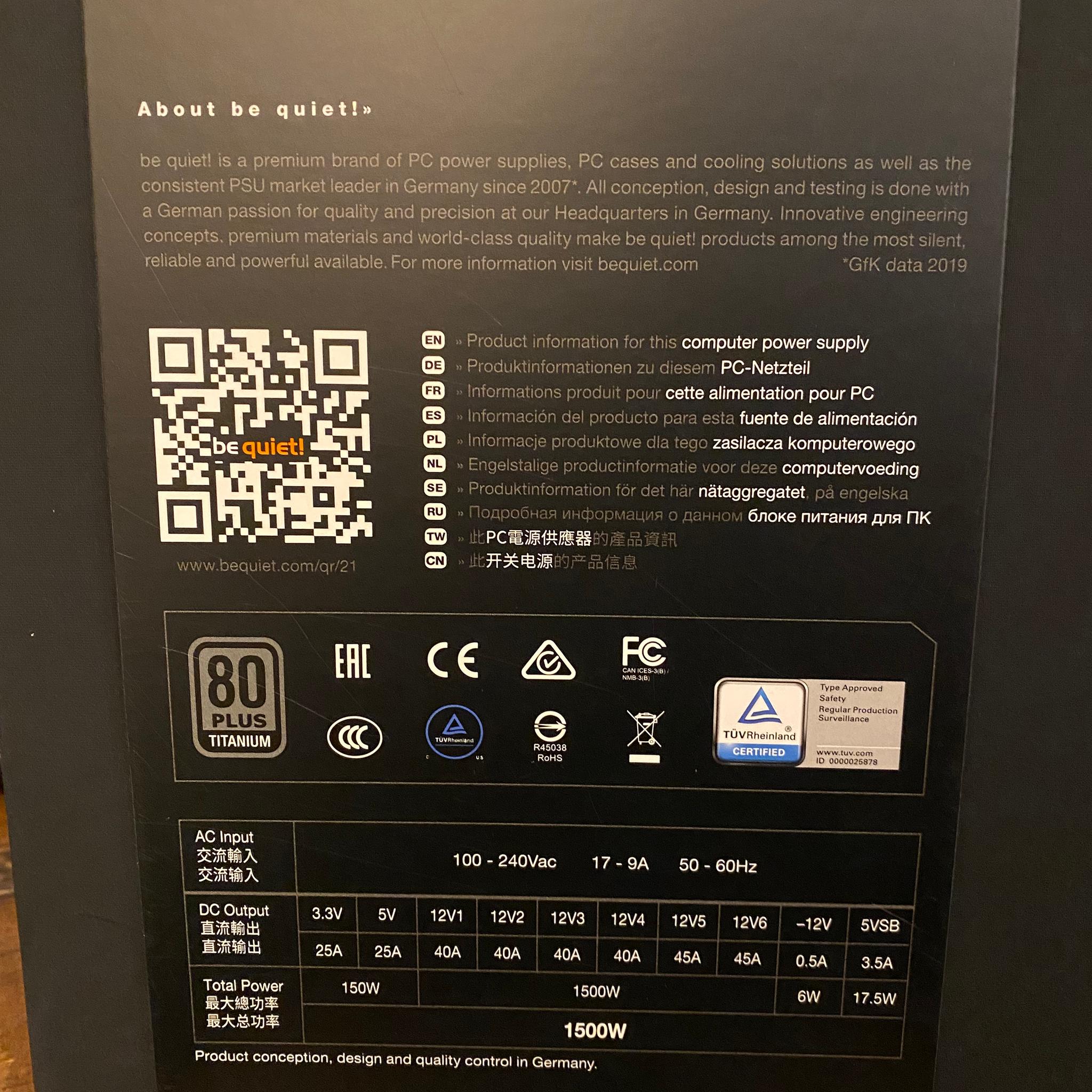 be quiet! Dark Power Pro 12 - 1500W TITANIUM PSU