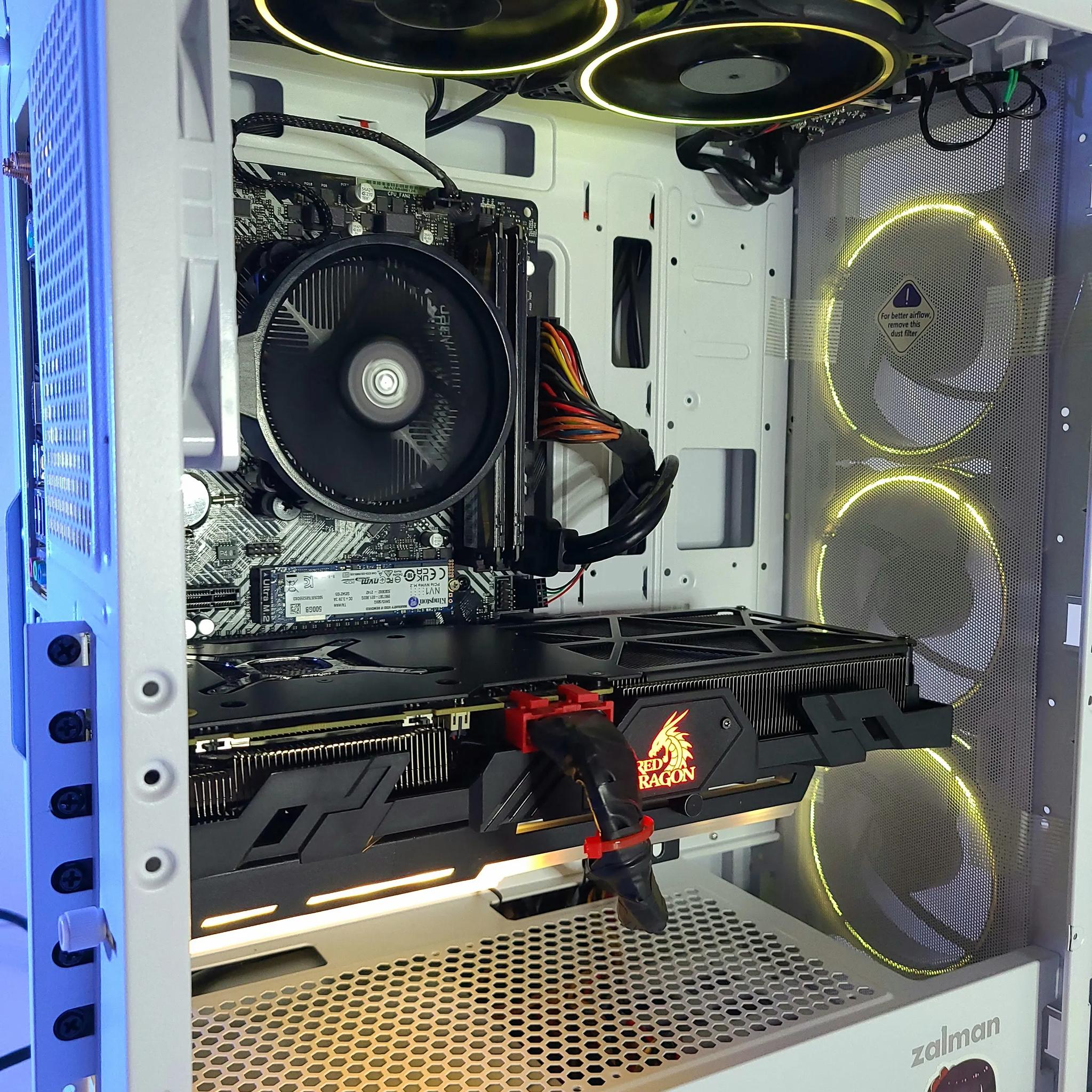 Vega 56 RichStar Red Gaming PC Windows 11 Pro Ryzen 5 1000GB Desktop Powerhouse