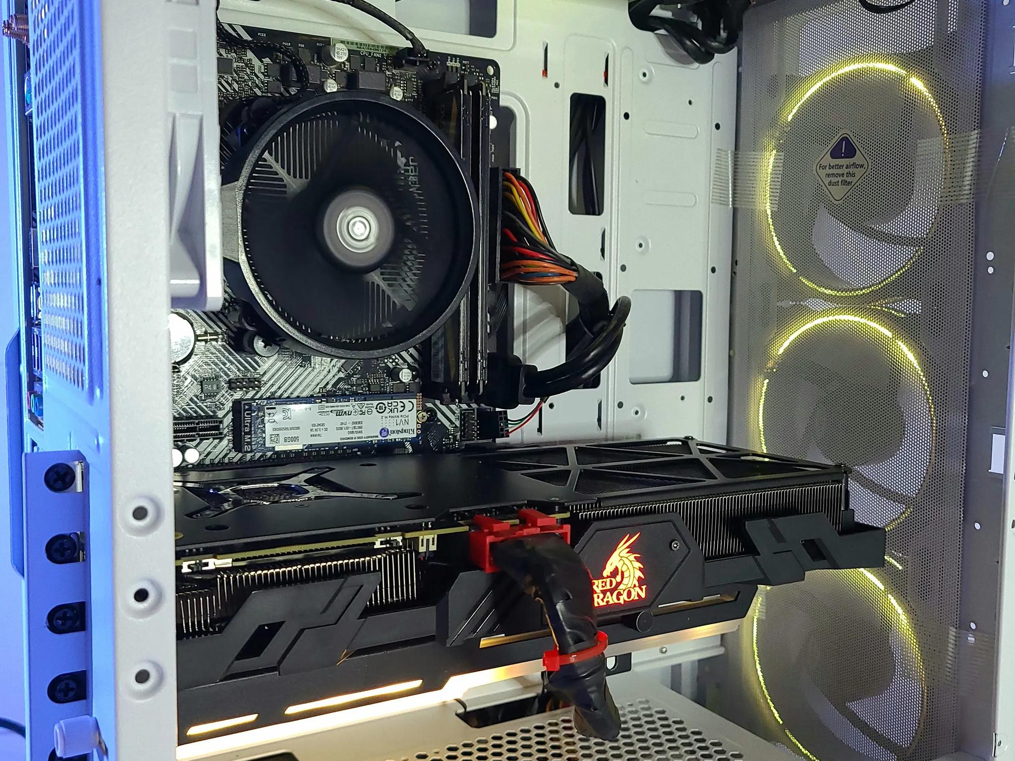 Vega 56 RichStar Red Gaming PC Windows 11 Pro Ryzen 5 1000GB Desktop Powerhouse