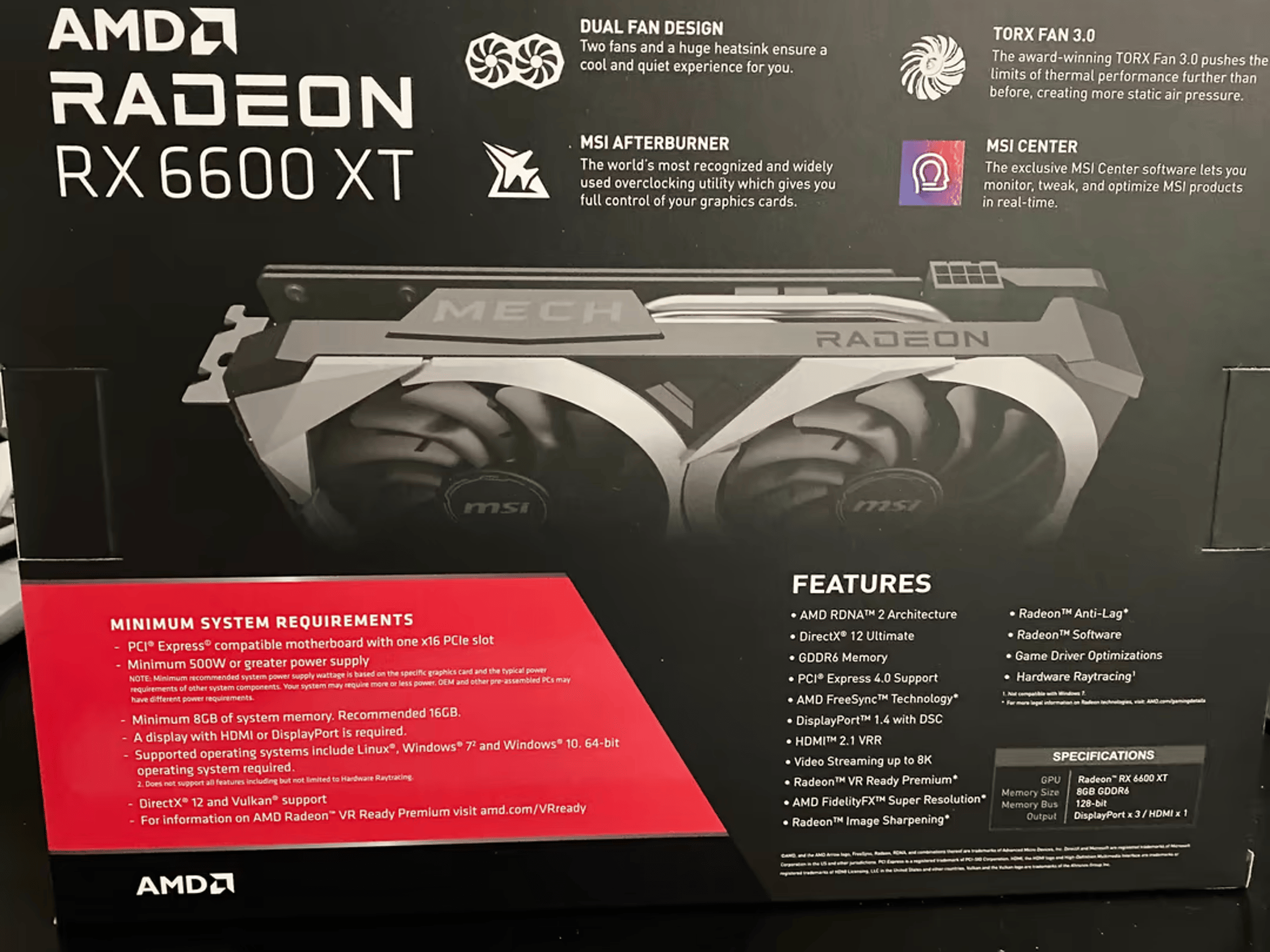 MSI Mech Radeon RX 6600 XT 8GB