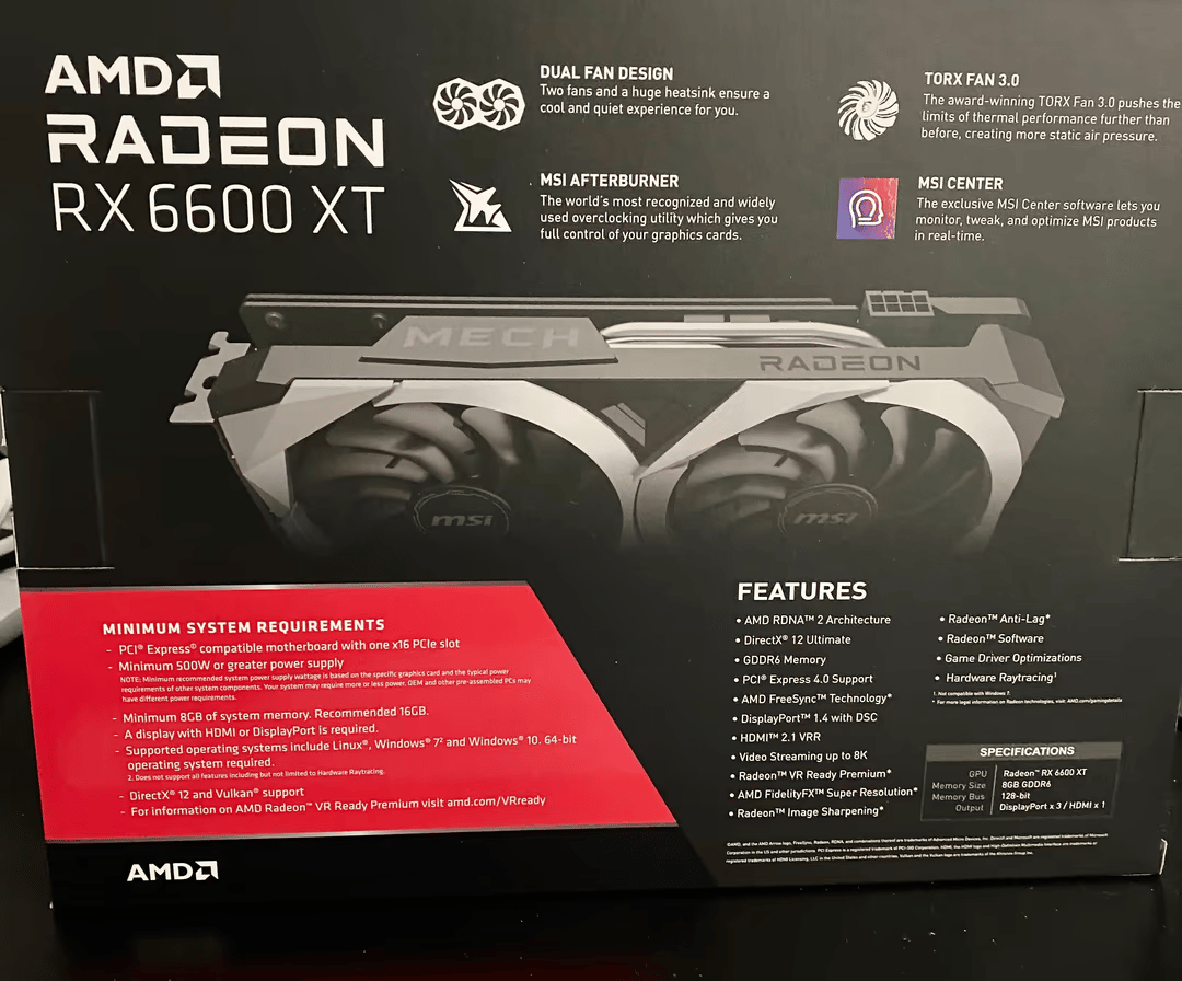 MSI Mech Radeon RX 6600 XT 8GB