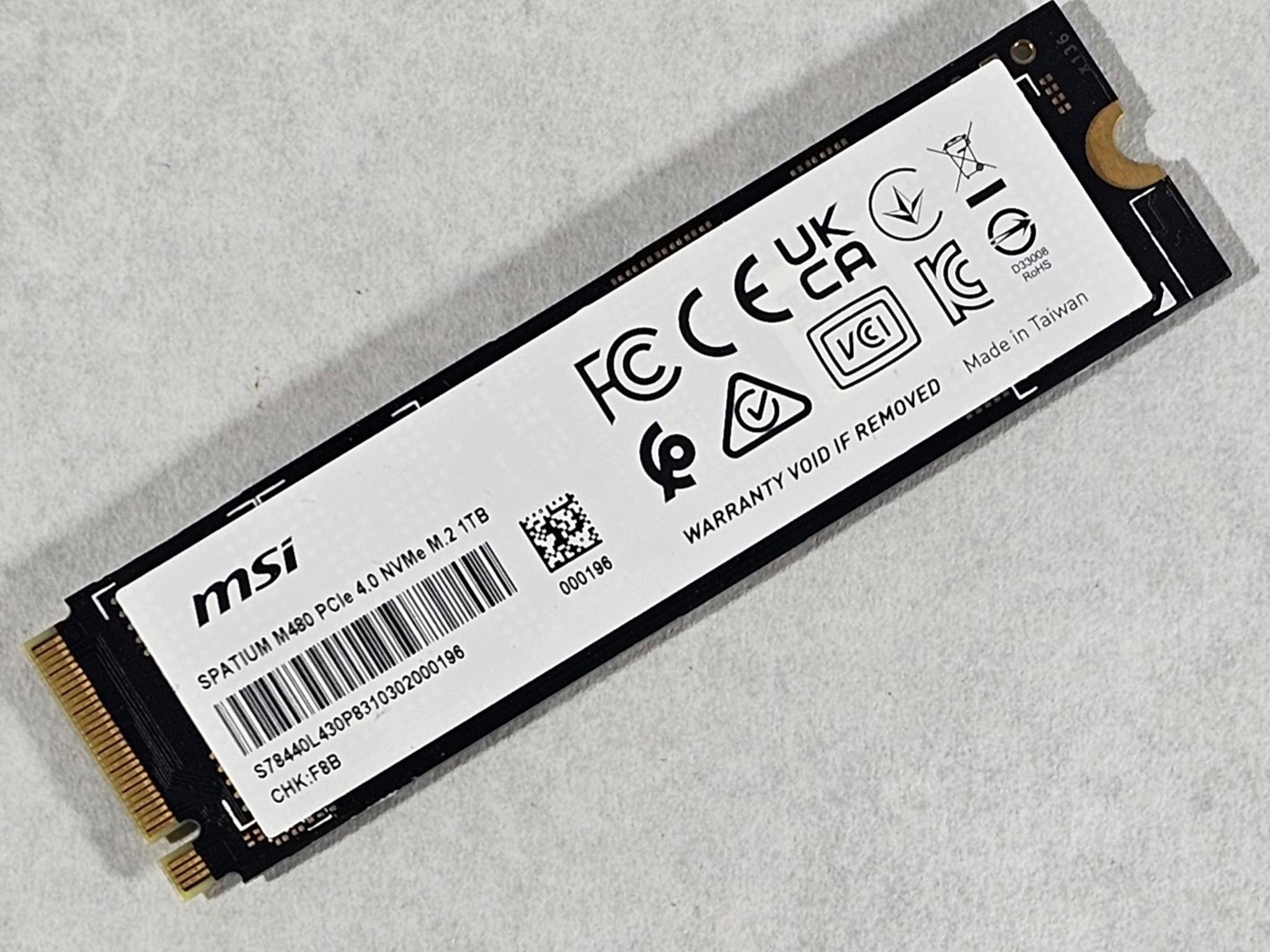 1TB NVMe M.2 SSD MSI Spatium M480 PCIe 4.0 Gen4