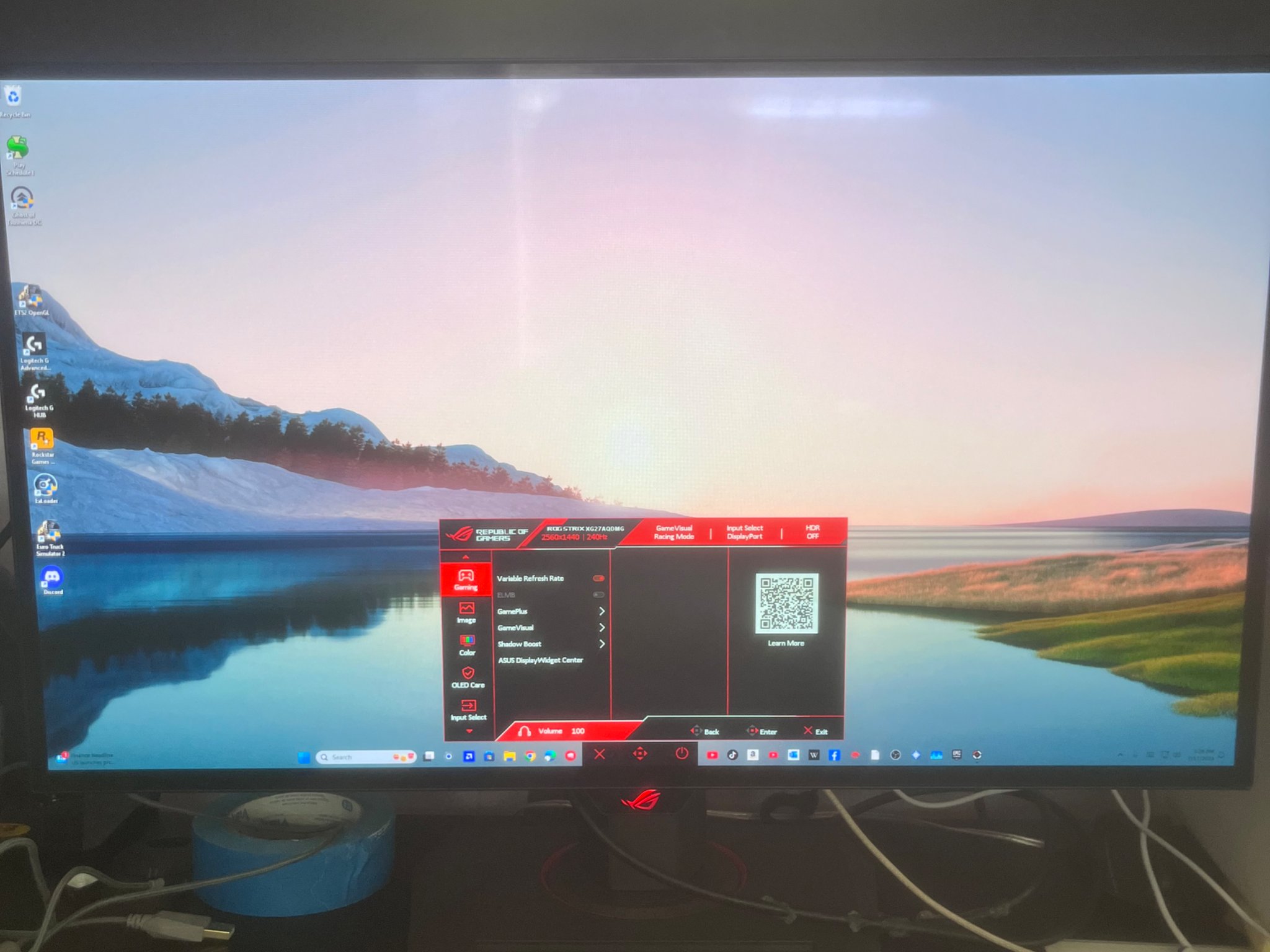 Asus Rog 240hz OLED Monitor (xg27aqdmg)