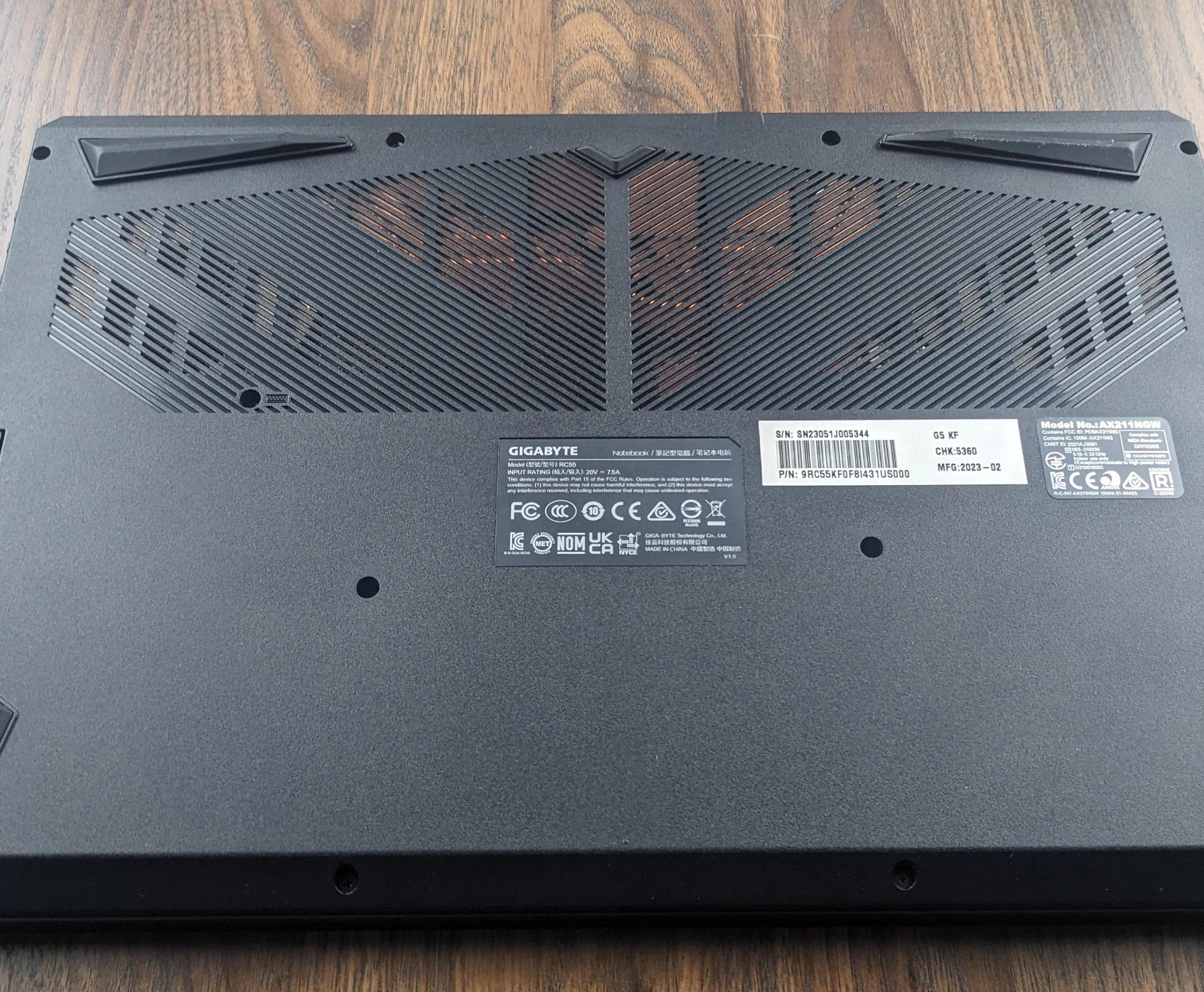 15.6" Gigabite G5 KF5" RTX 4060m, 12500H, 32GB ddr4 3200, 512GB Gen 4 NVMe. 144hz display