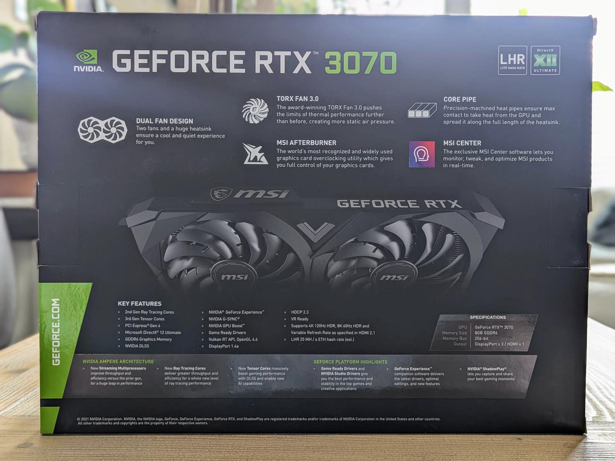 MSI Ventus 2x RTX 3070 OC Edition