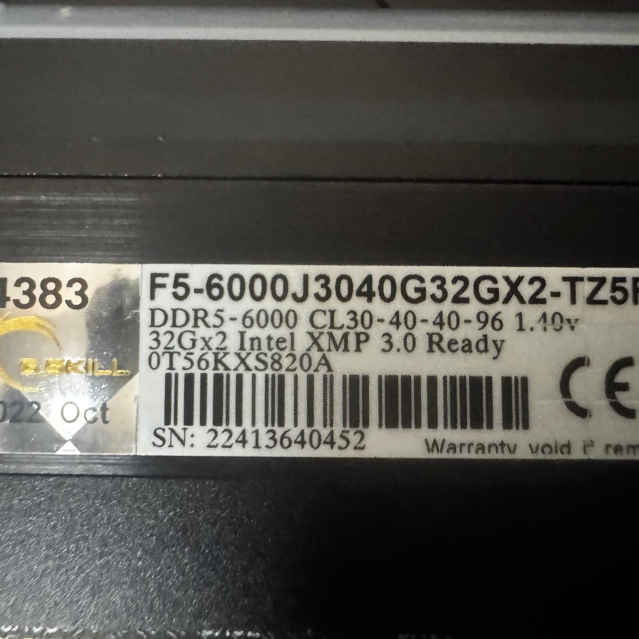 G.SKILL Trident Z5 RGB Series 64GB (2 x 32GB) 288-Pin PC RAM DDR5 6000 30-40-40-96