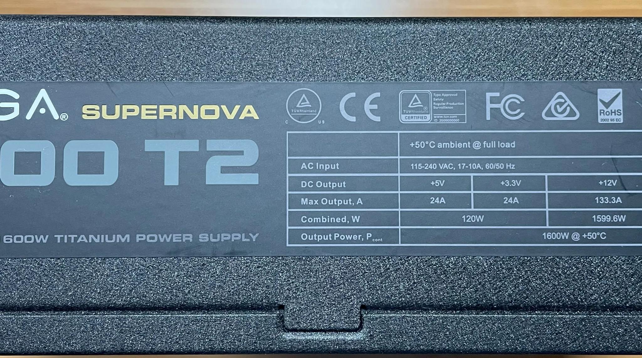 EVGA SuperNOVA 1600 T2, 80+ TITANIUM 1600W