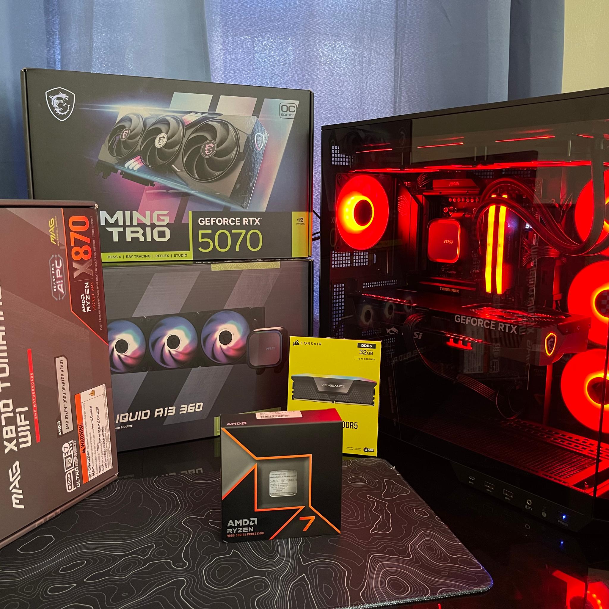 🐉ALL MSI PC / RTX 5070 / Ryzen 7 9700x/ 32gb DDR5/ 1Tb/ liquid cooled