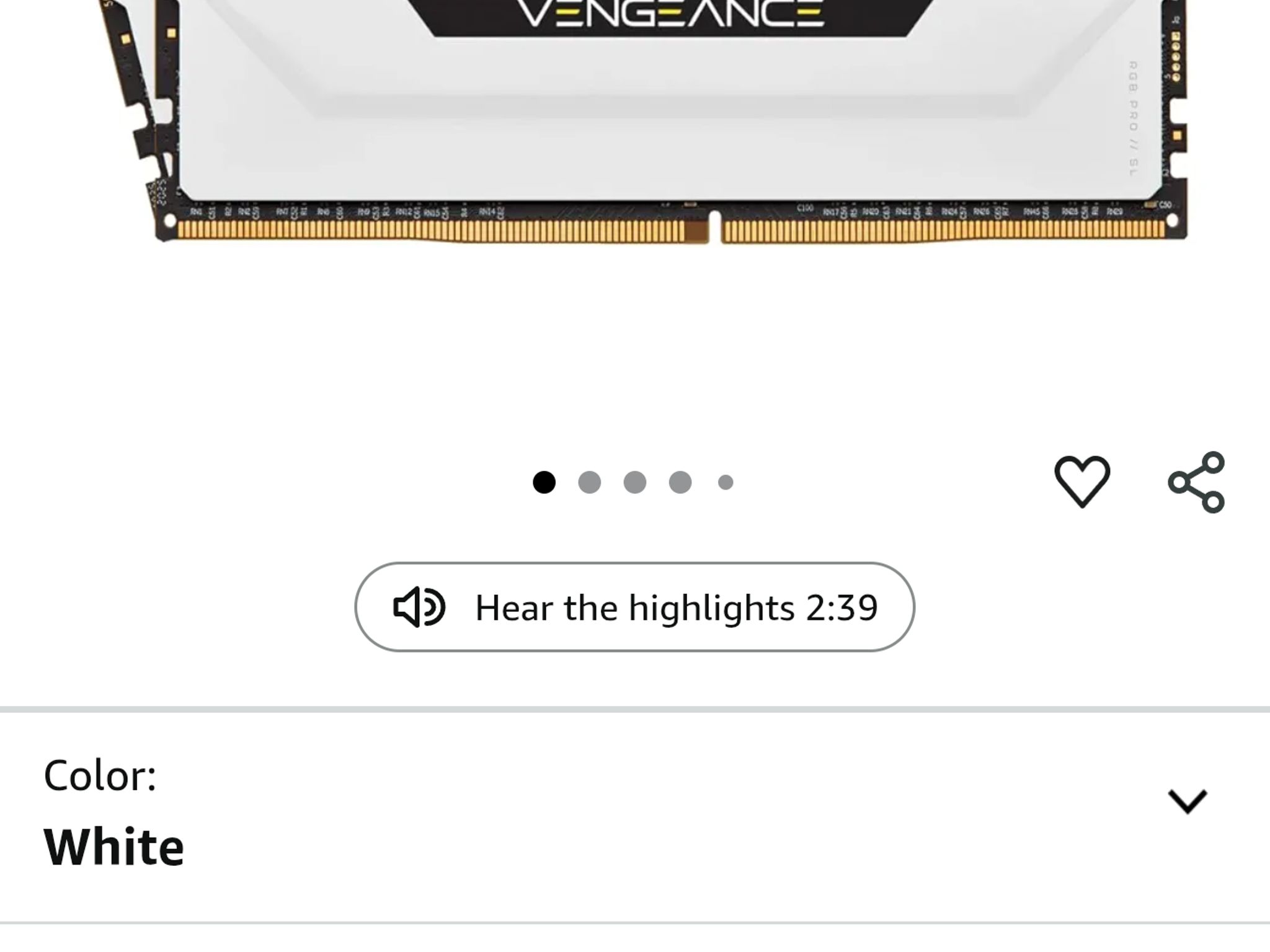CORSAIR VENGEANCE RGB PRO SL DDR4 RAM 32GB (2x16GB) 3600MHz