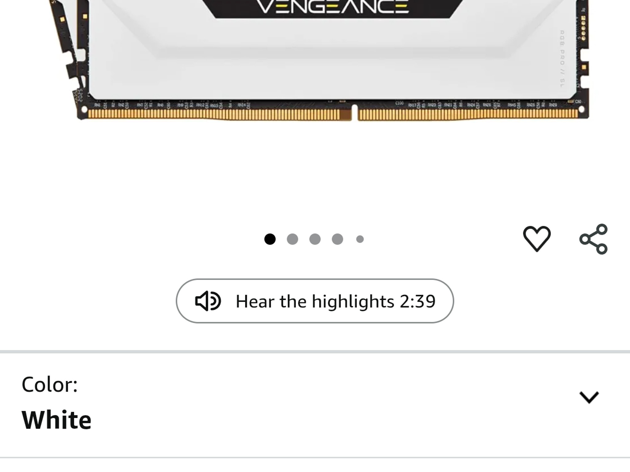 CORSAIR VENGEANCE RGB PRO SL DDR4 RAM 32GB (2x16GB) 3600MHz