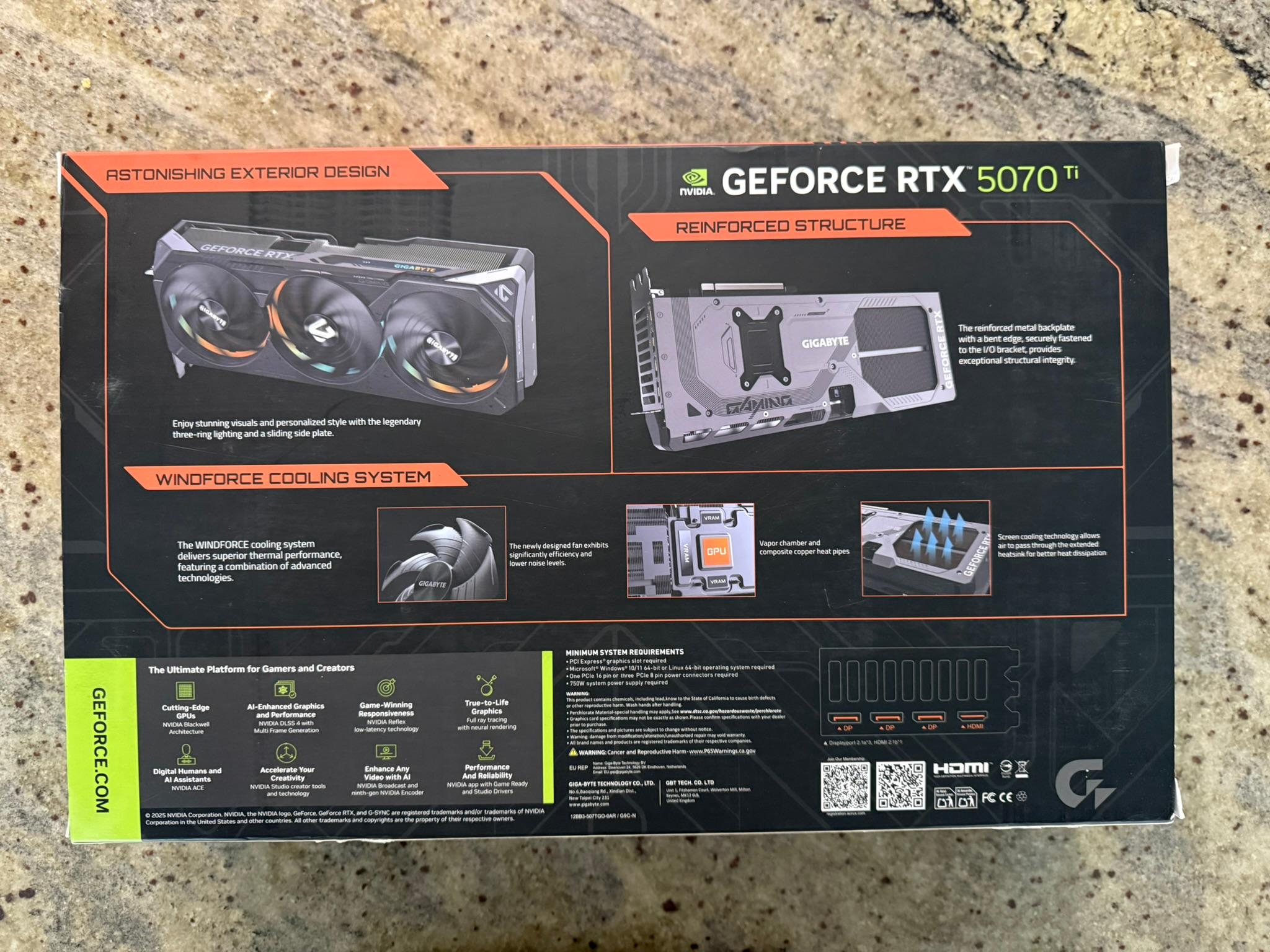 Gigabyte Geforce RTX 5070 Ti Gaming OC 16GB GDDR7 Graphics Card