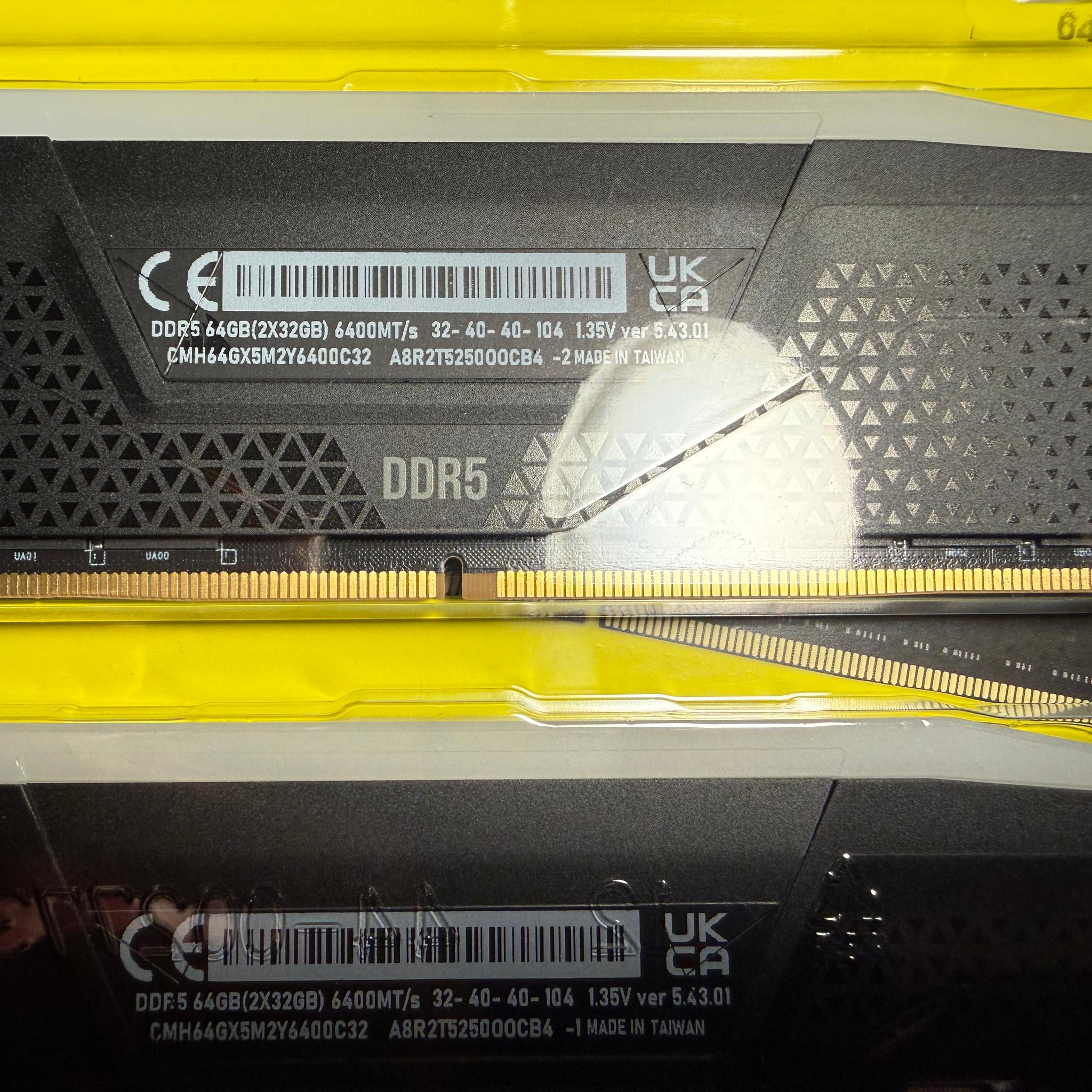 Corsair Vengeance RGB DDR5 64GB (2x32GB) 6400MHz RAM