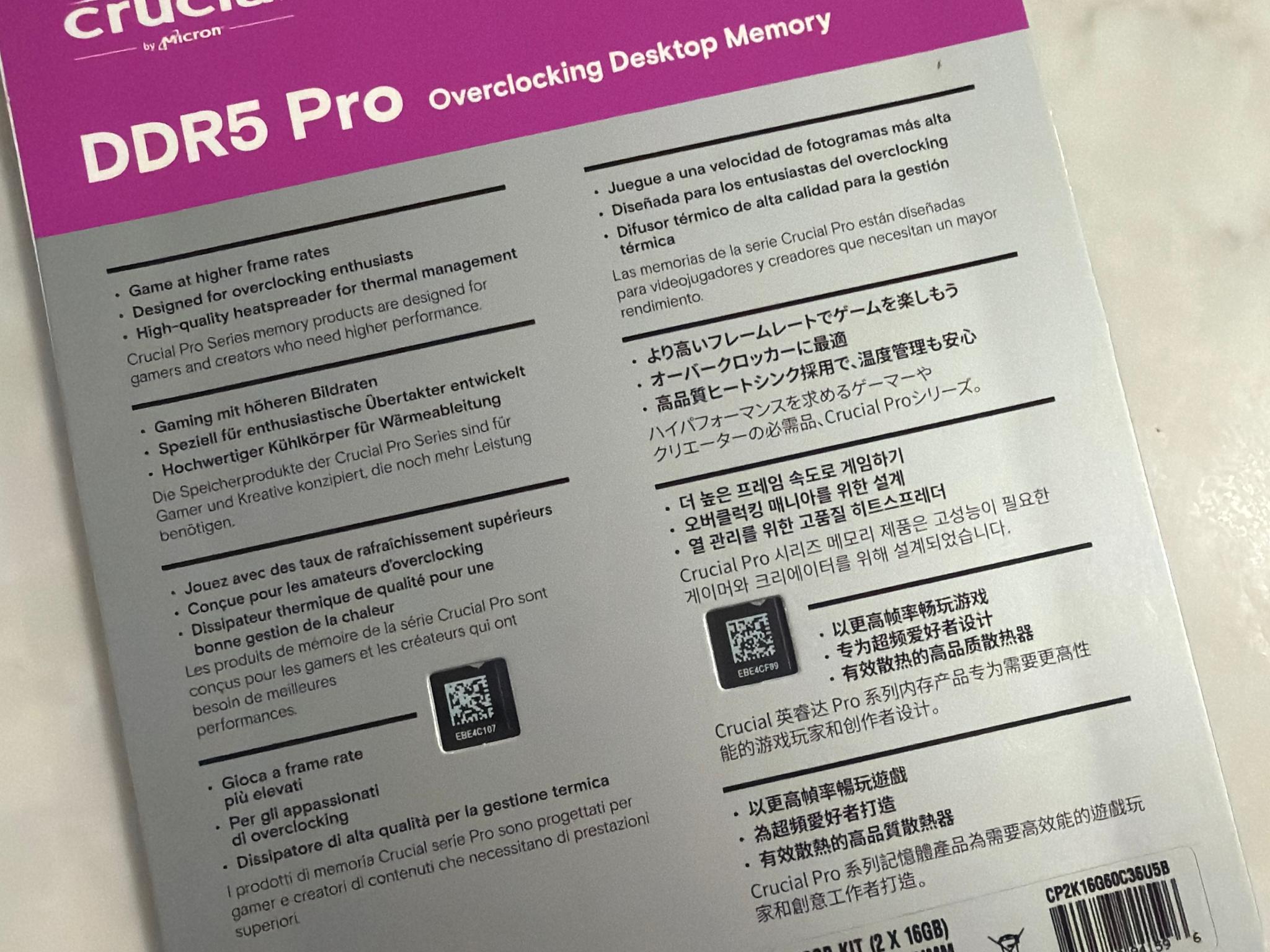 Crucial Pro OC 32gb DDR5 RAM
