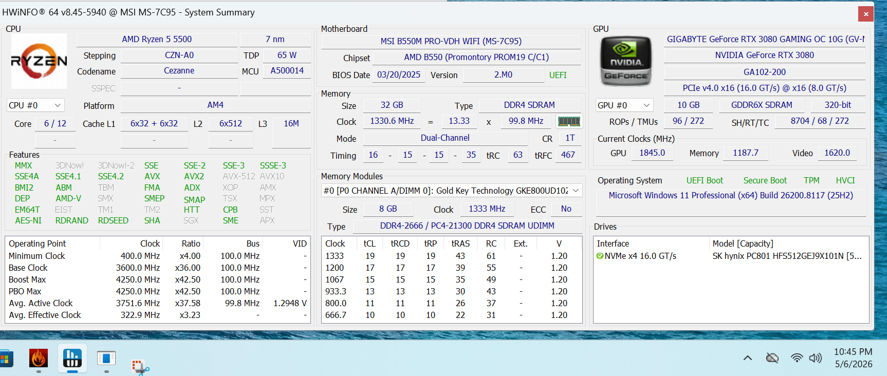 Budget 1440P Build | Ryzen 5 5500 | Gigabyte 3080 | 32GB DDR4 | 512 GB NVME