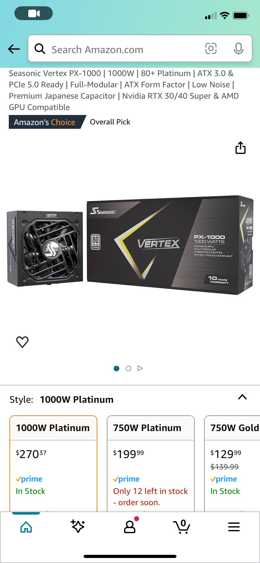 SeasSonic Prime 1000W Power Supply Platinum