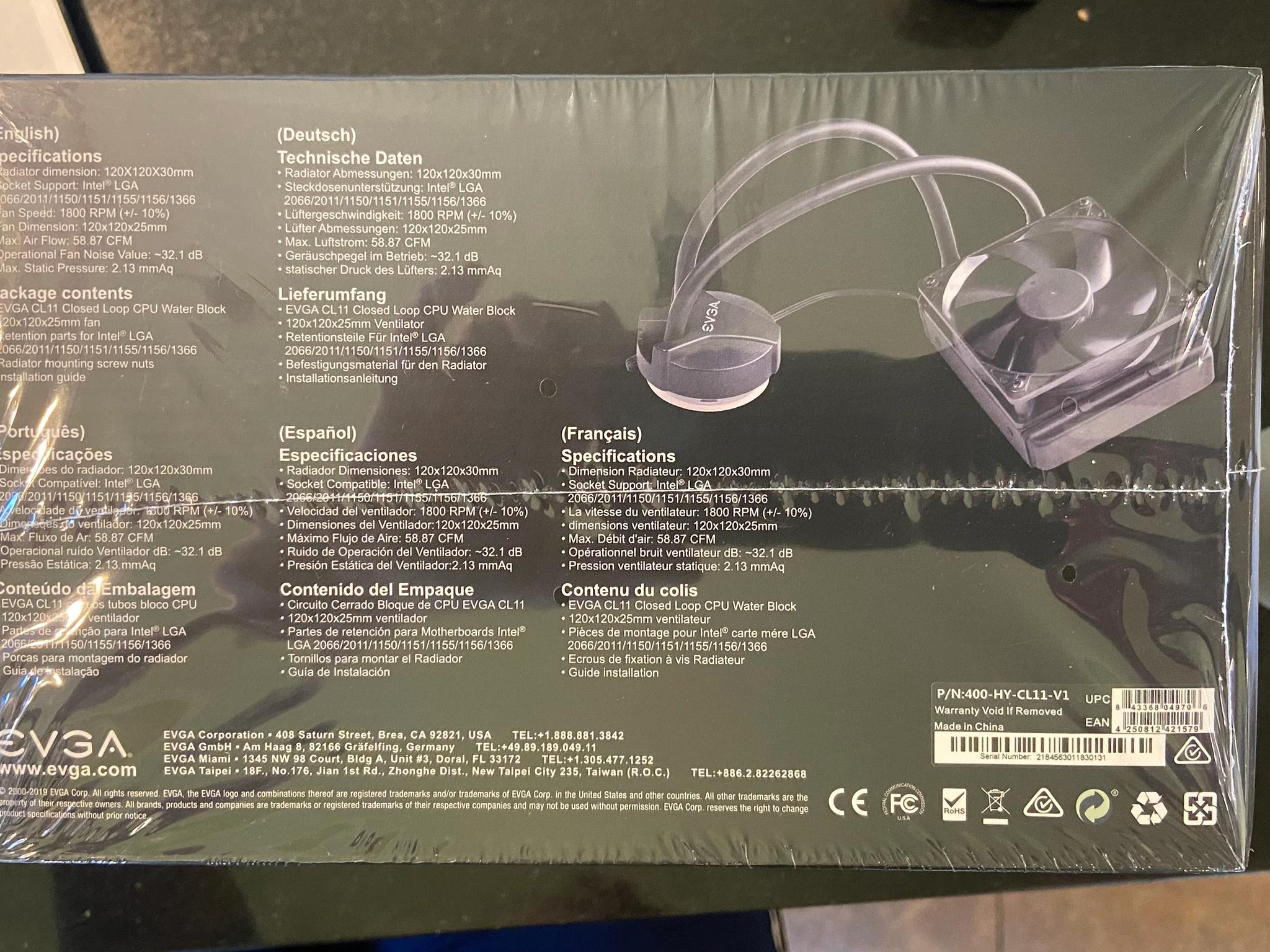 BNIB EVGA 120mm Closed Loop CPU cooler