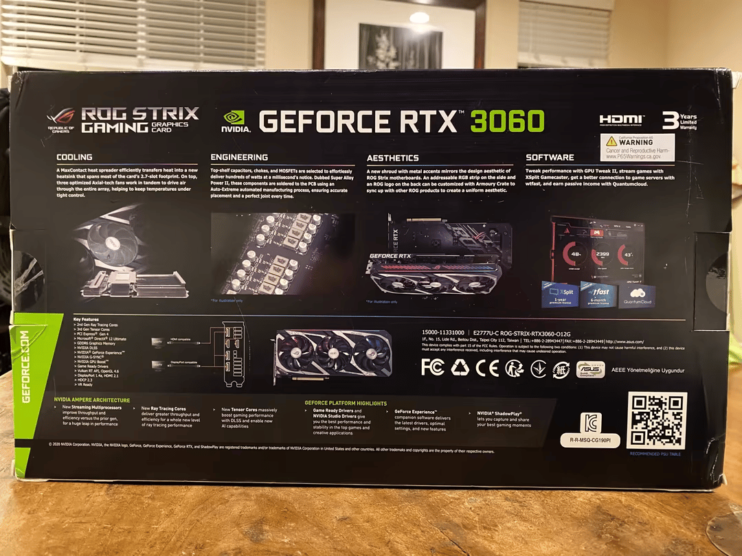 Asus GeForce RTX 3060 ROG STRIX Gaming 12GB