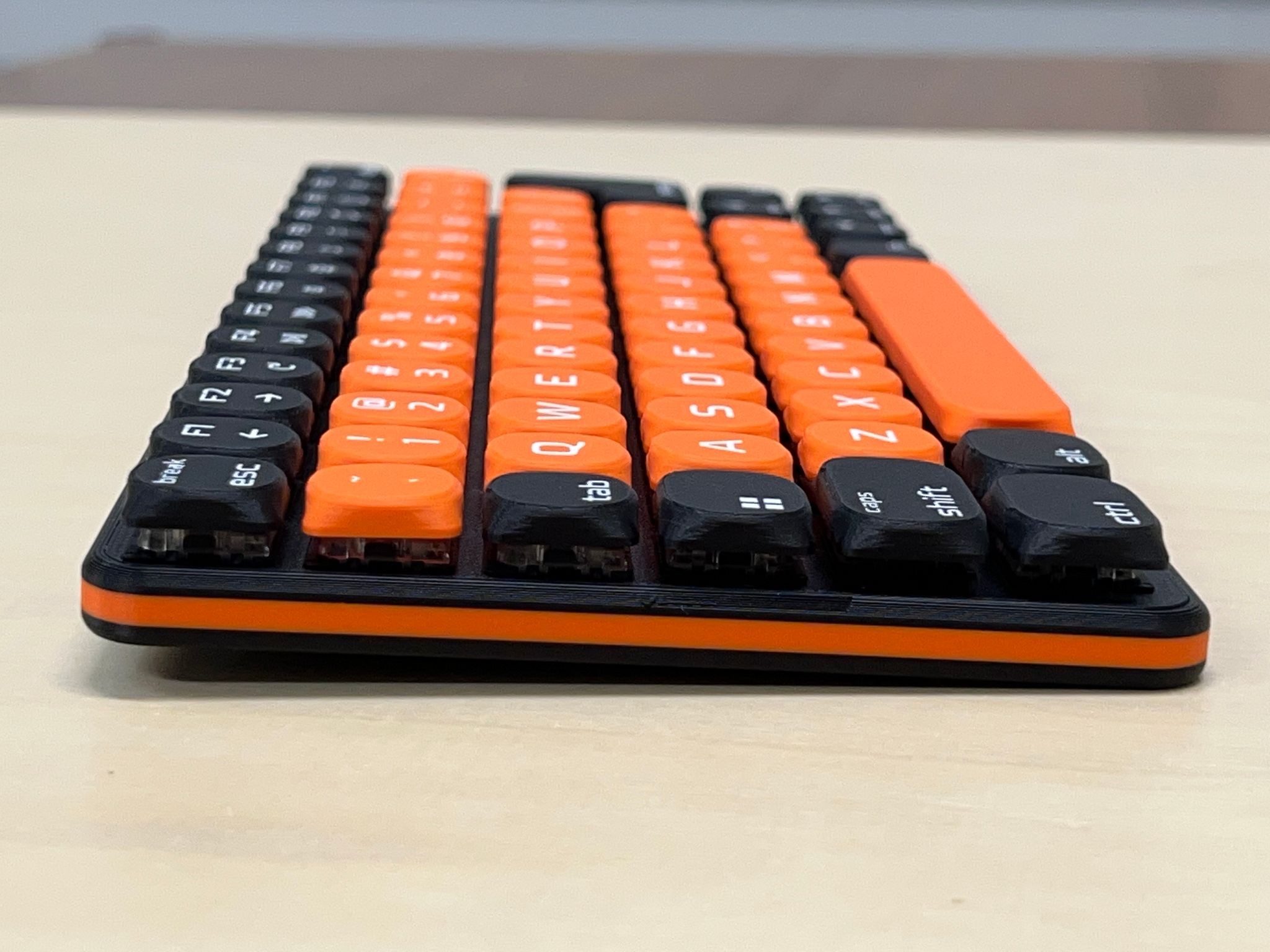 Low Profile 74-key Wired Mechanical Keyboard • Hot Swappable, Hand Assembled, Gaming, Travel, USB-C