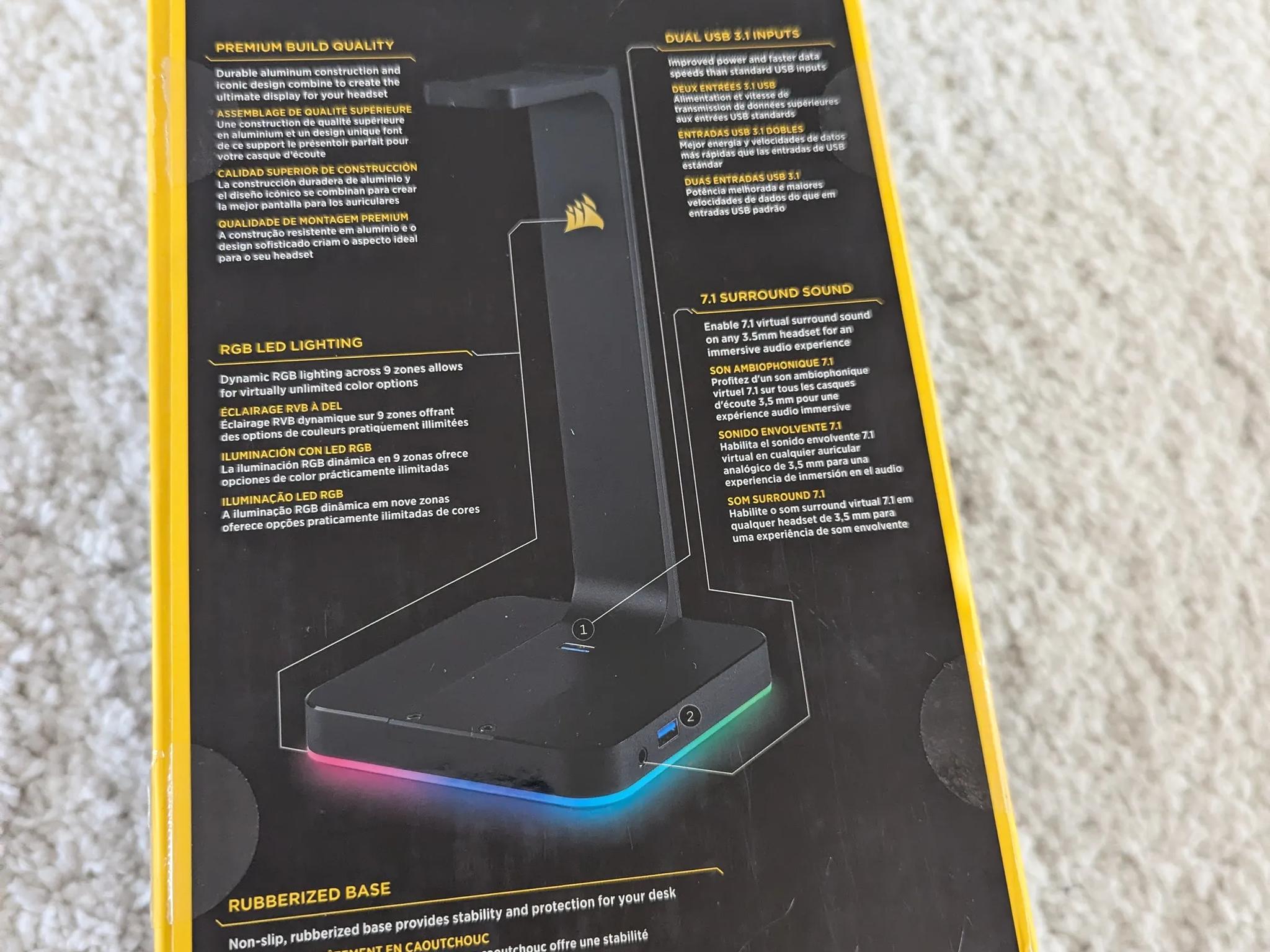 ST100 RGB Premium Headset Stand with 7.1 Surround Sound
