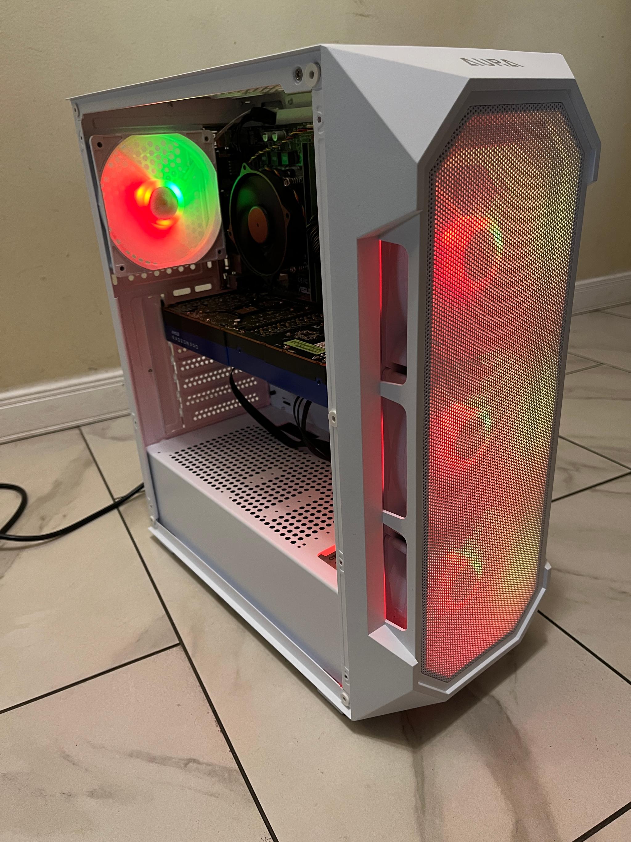 🟠🔥 Intel i5-6600, AMD W5700 8GB, 12GB RAM,  500 GB SSD, High Performance RGB Gaming PC 🖥️🟢