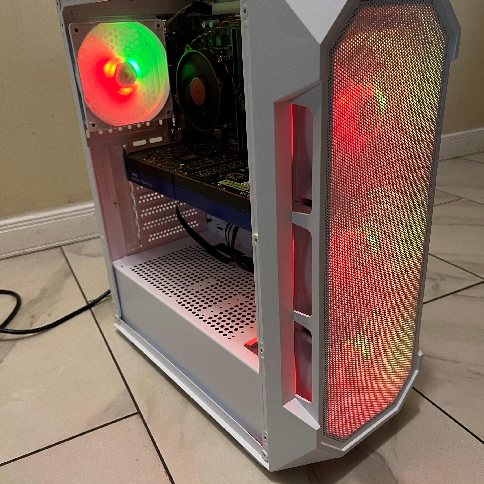 🟠🔥 Intel i5-6600, AMD W5700 8GB, 12GB RAM,  500 GB SSD, High Performance RGB Gaming PC 🖥️🟢